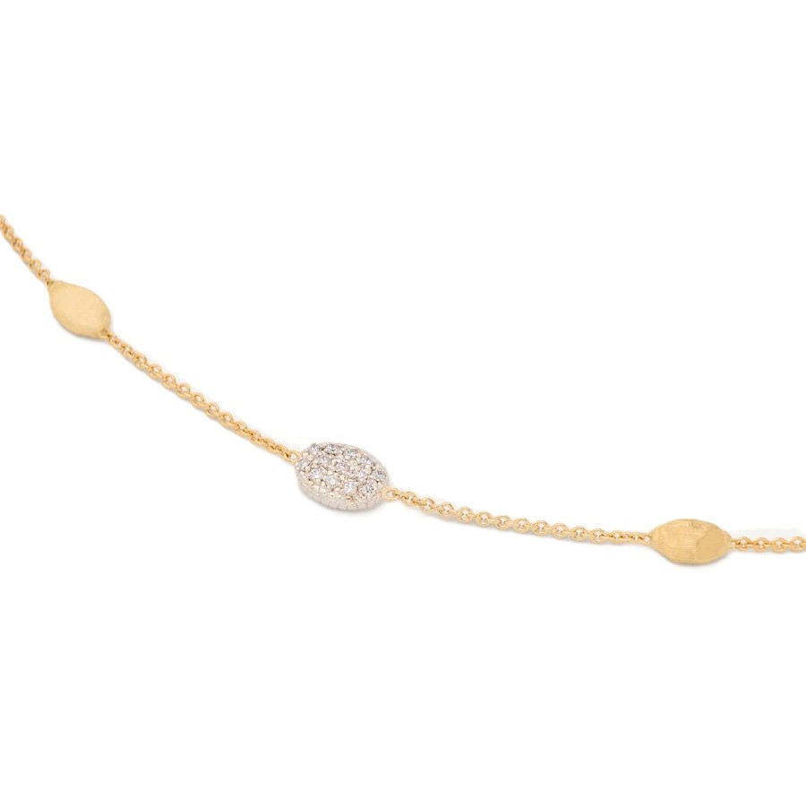 Marco Bicego 18K Siviglia Small Bean Bracelet with Diamond Accent