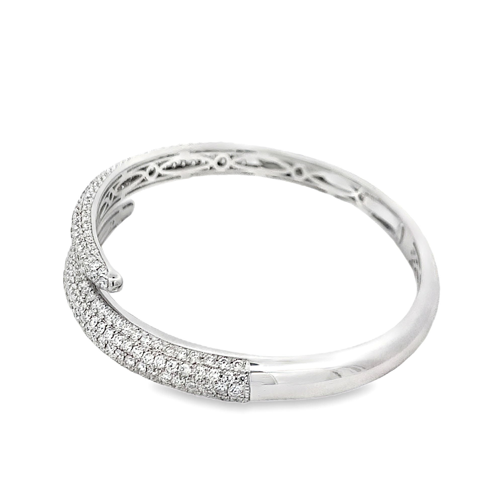 Damaso 18K White Gold 5 Carat Diamond Bangle Bracelet