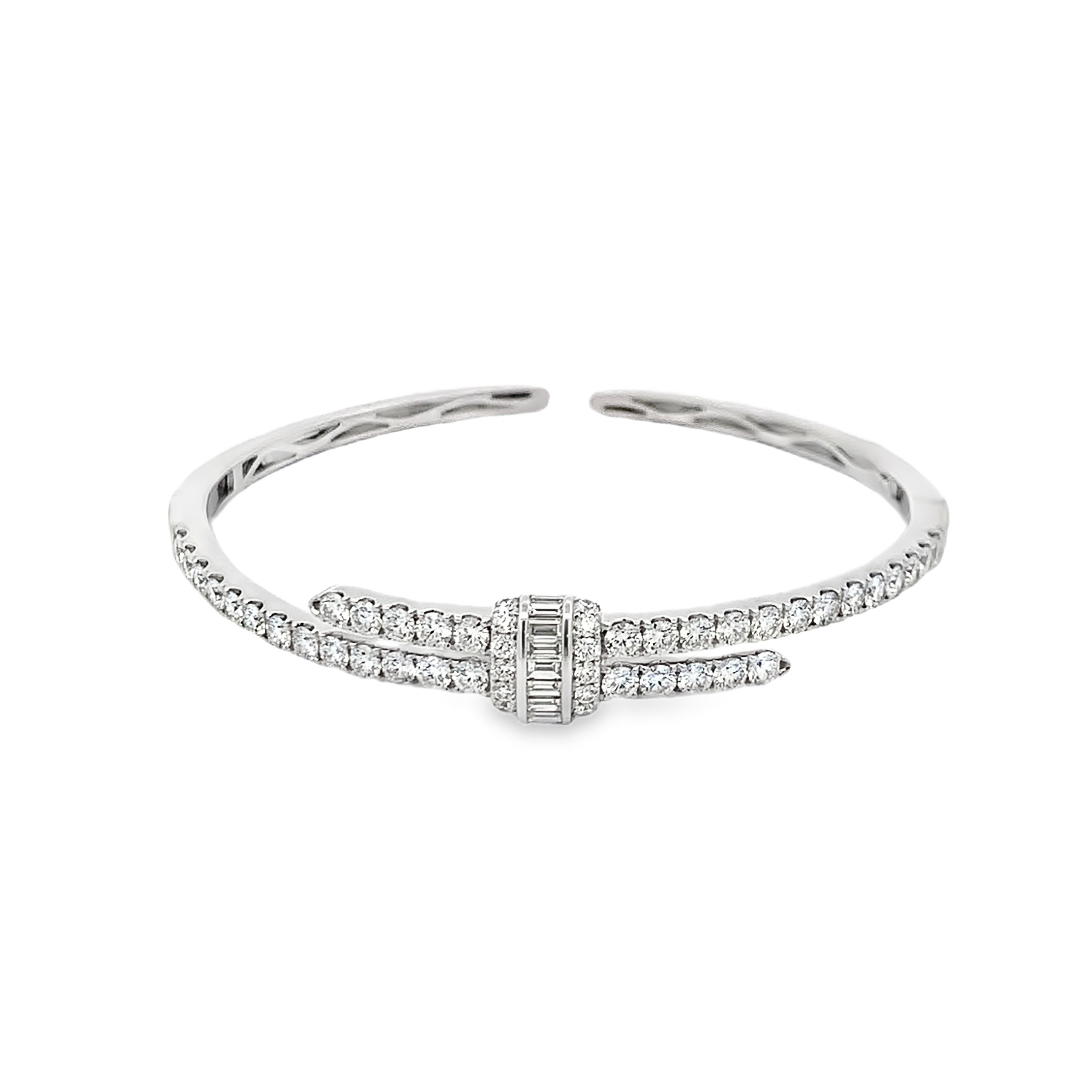 Damaso 18K White Gold Diamond Bangle