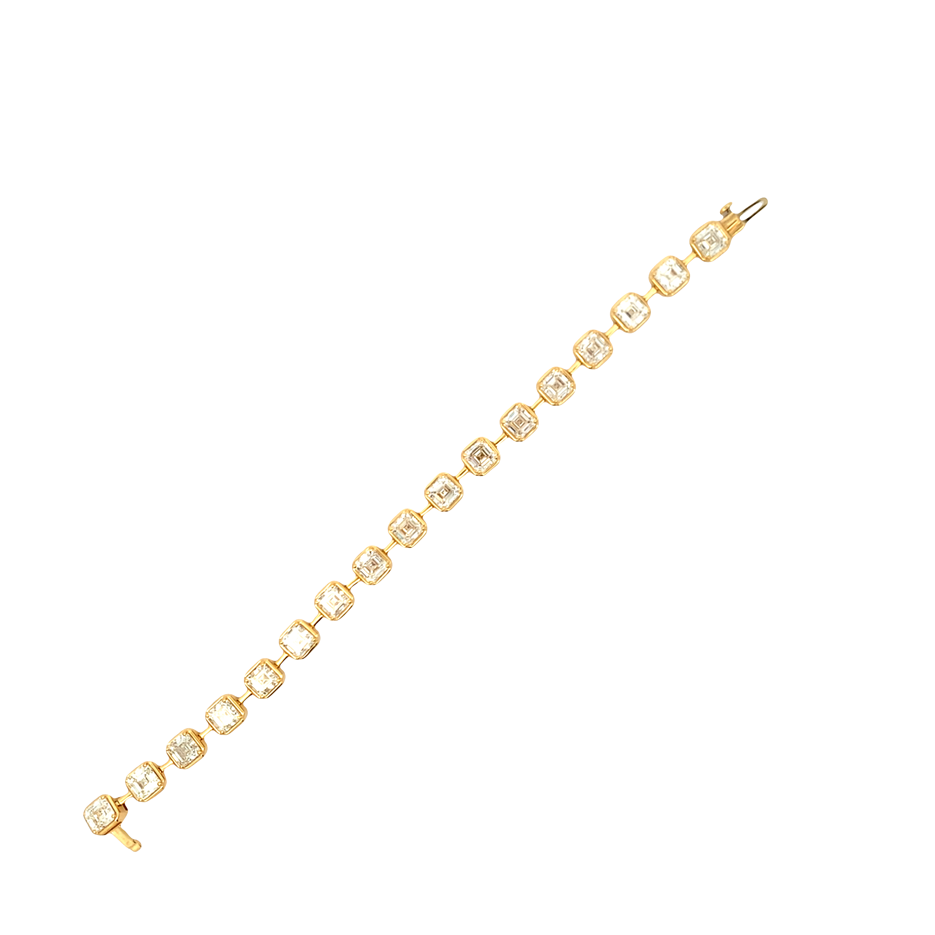Norman Silverman 18K Yellow Gold 17 Diamond Stations Bracelet