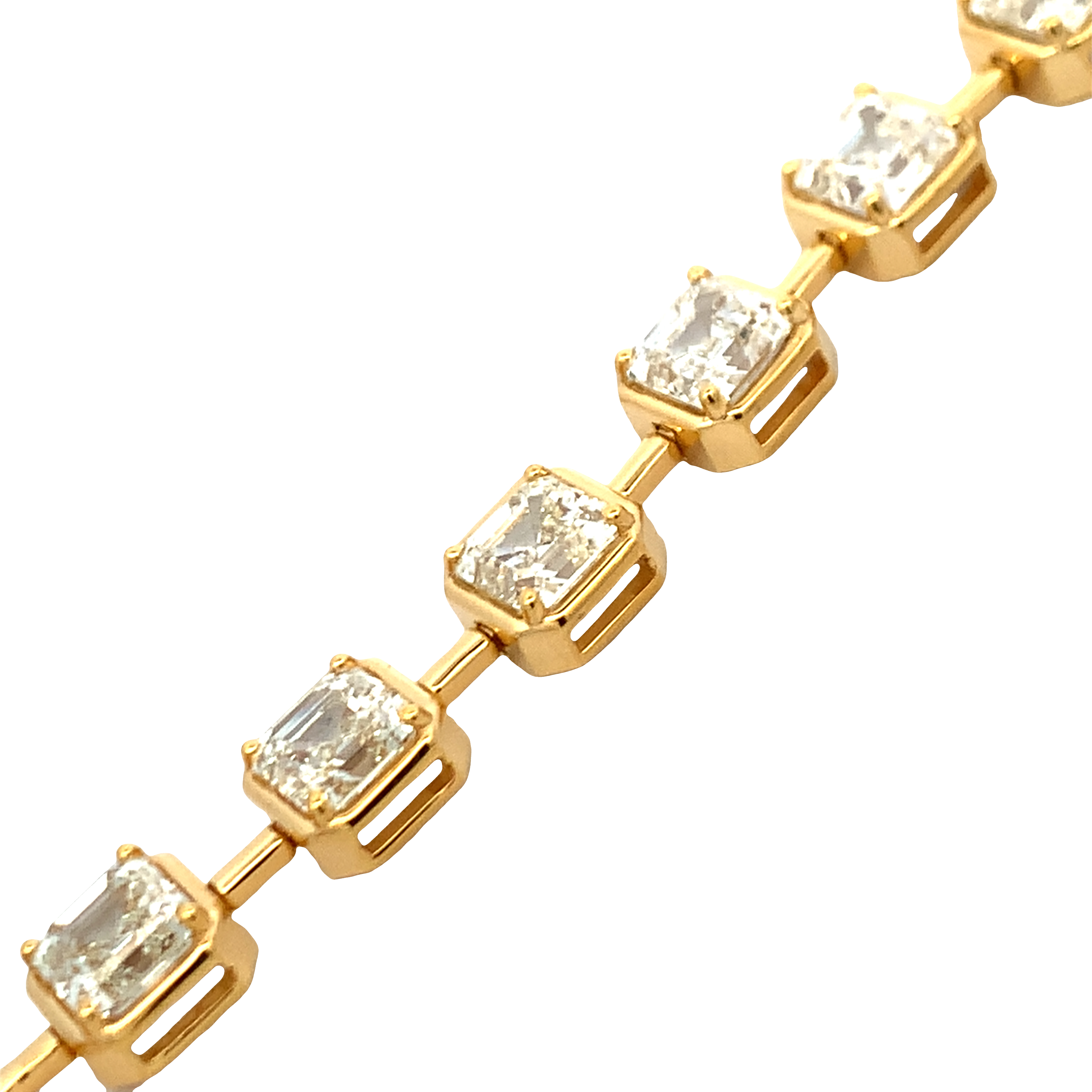 Norman Silverman 18K Yellow Gold 17 Diamond Stations Bracelet