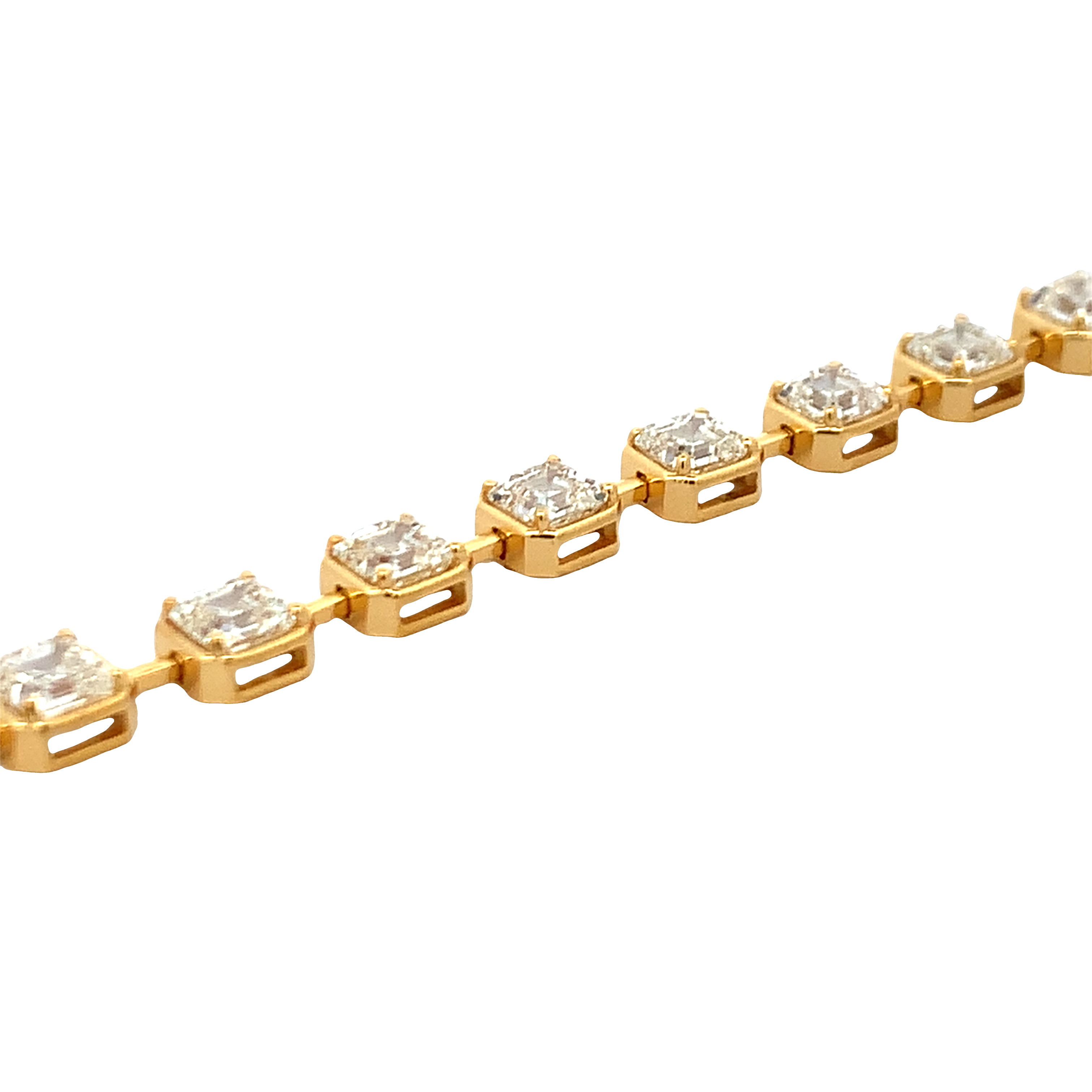 Norman Silverman 18K Yellow Gold 17 Diamond Stations Bracelet