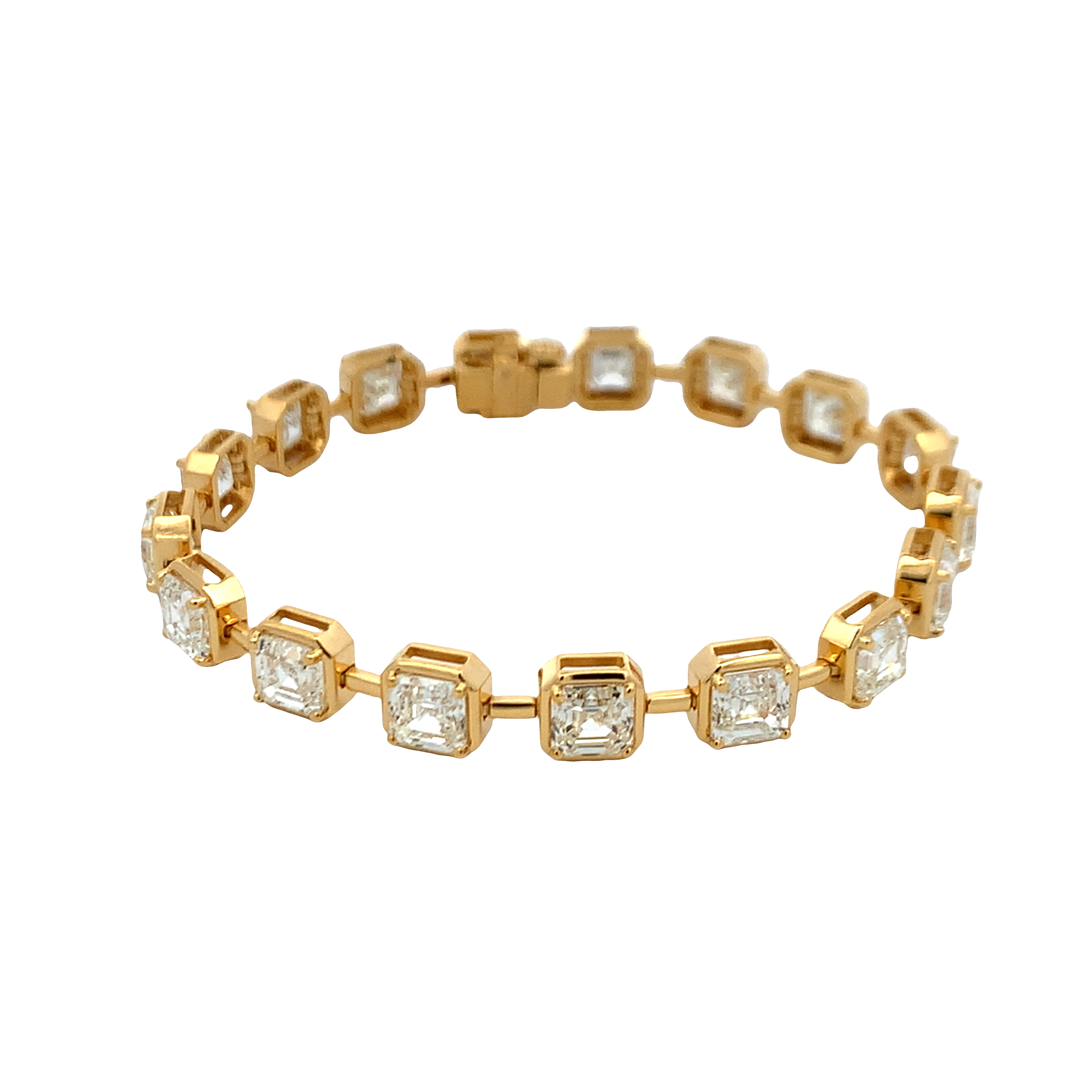 Norman Silverman 18K Yellow Gold 17 Diamond Stations Bracelet