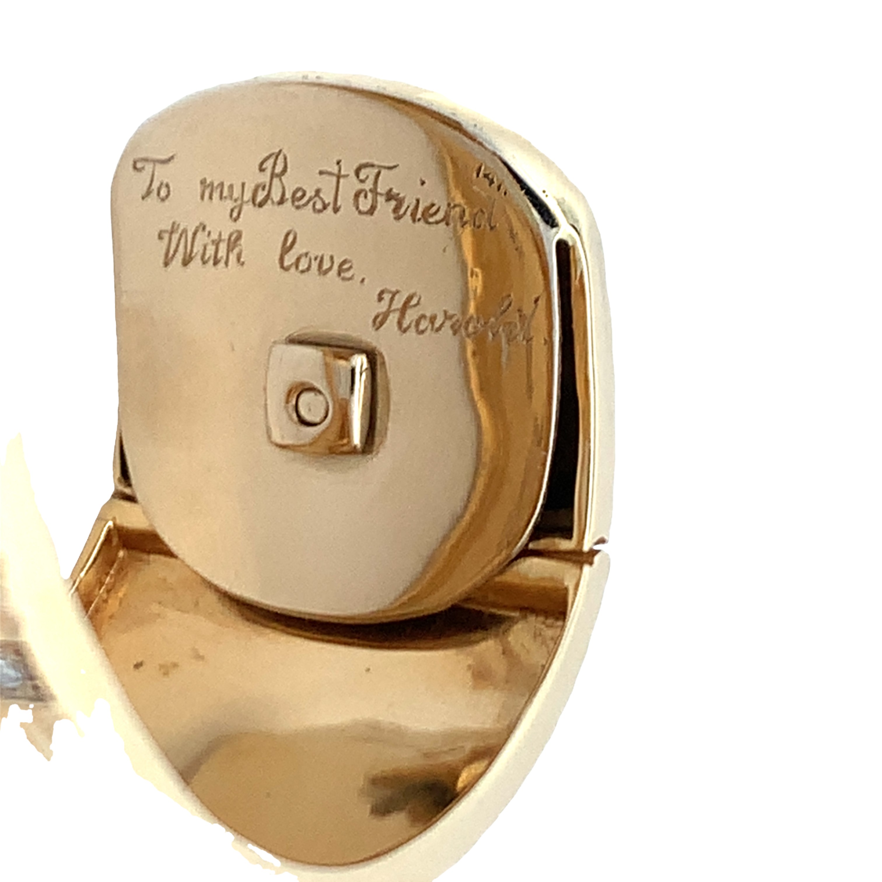 14K Yellow Gold Diamond Cuff Bracelet with 54 Round Diamonds 3.00 CTW G-H SI Stamped To my Best Friend With love, Harold
50.96dwt