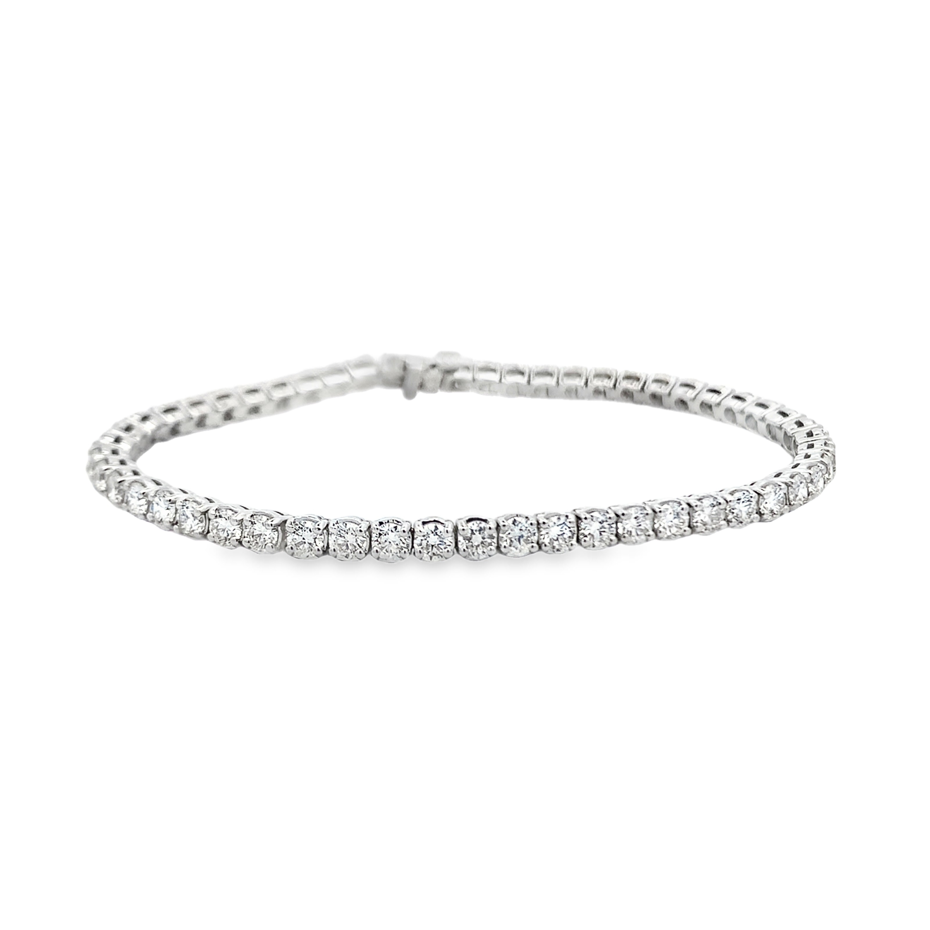 14K White Gold 6 Carat Diamond Tennis Bracelet