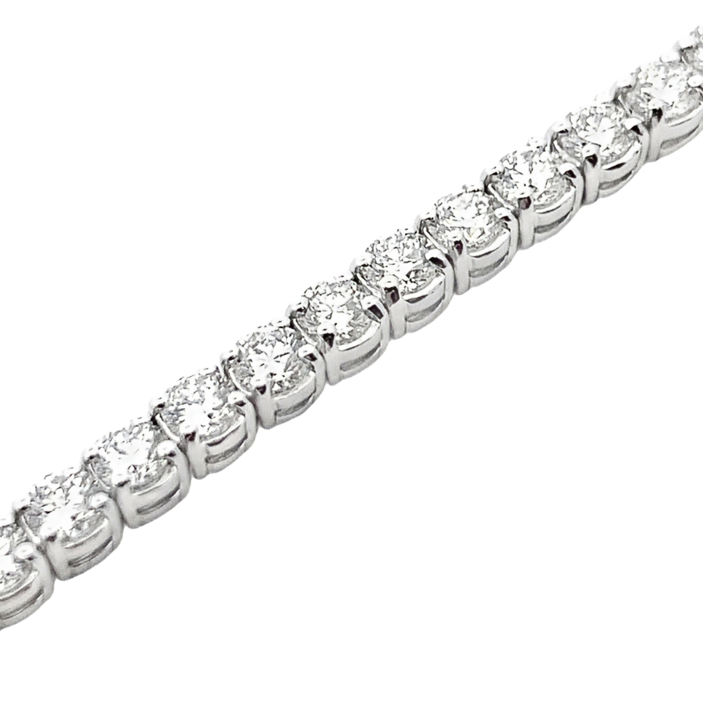 14K White Gold 6 Carat Diamond Tennis Bracelet