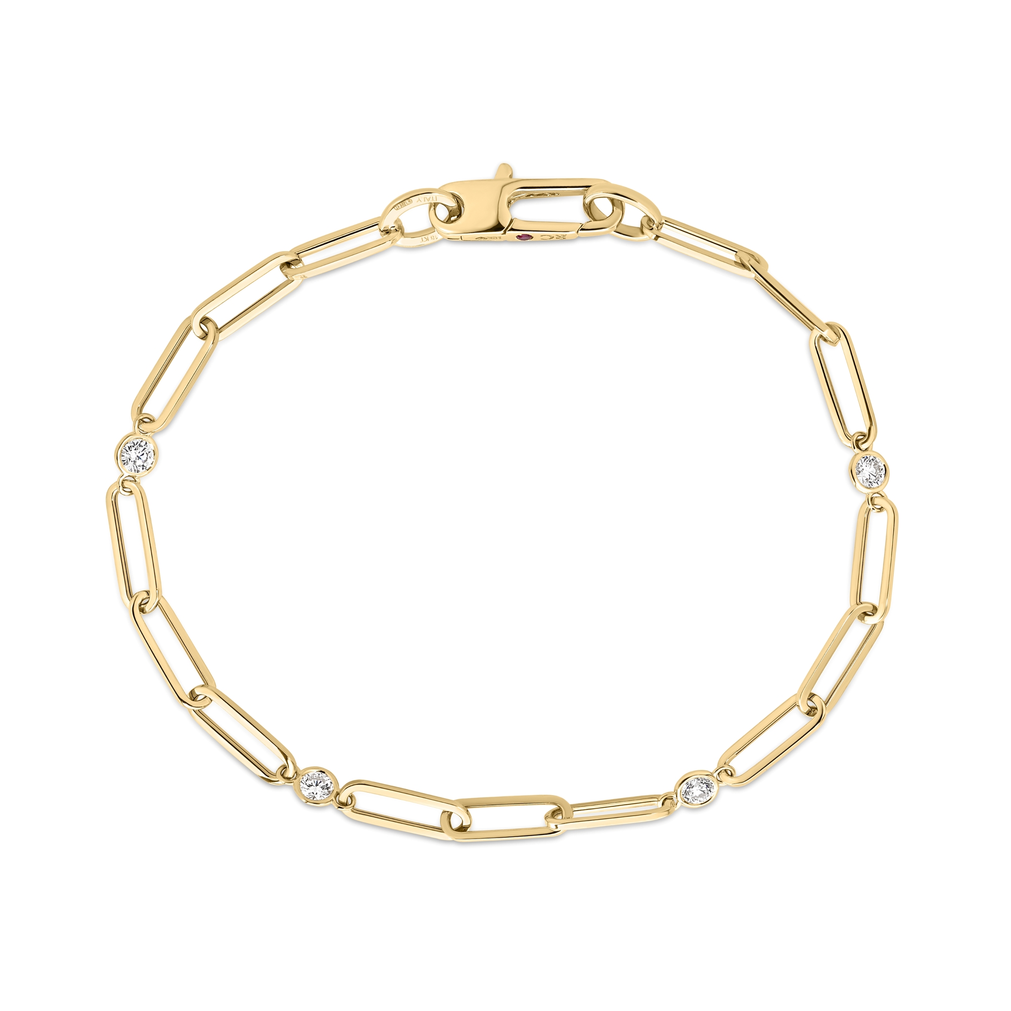 Roberto Coin 18K Yellow Gold Diamond Oro Classic Bracelet 7