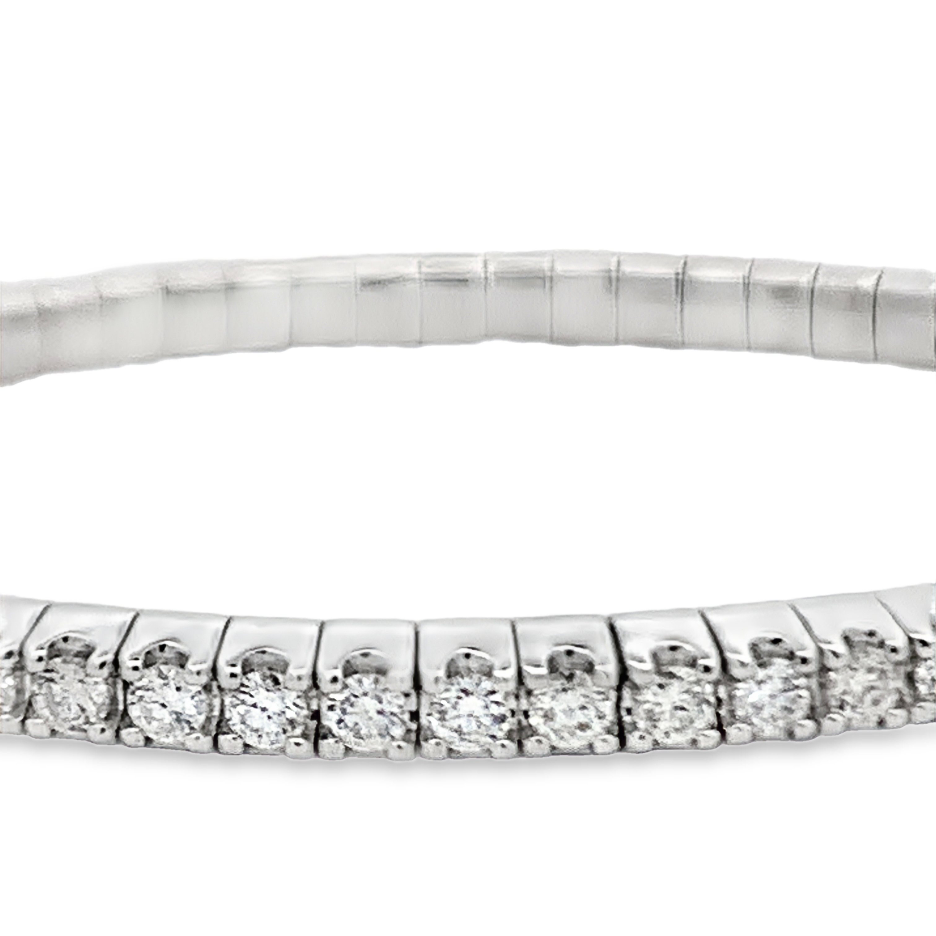 14K White Gold Diamond Stretchable Tennis Bracelet