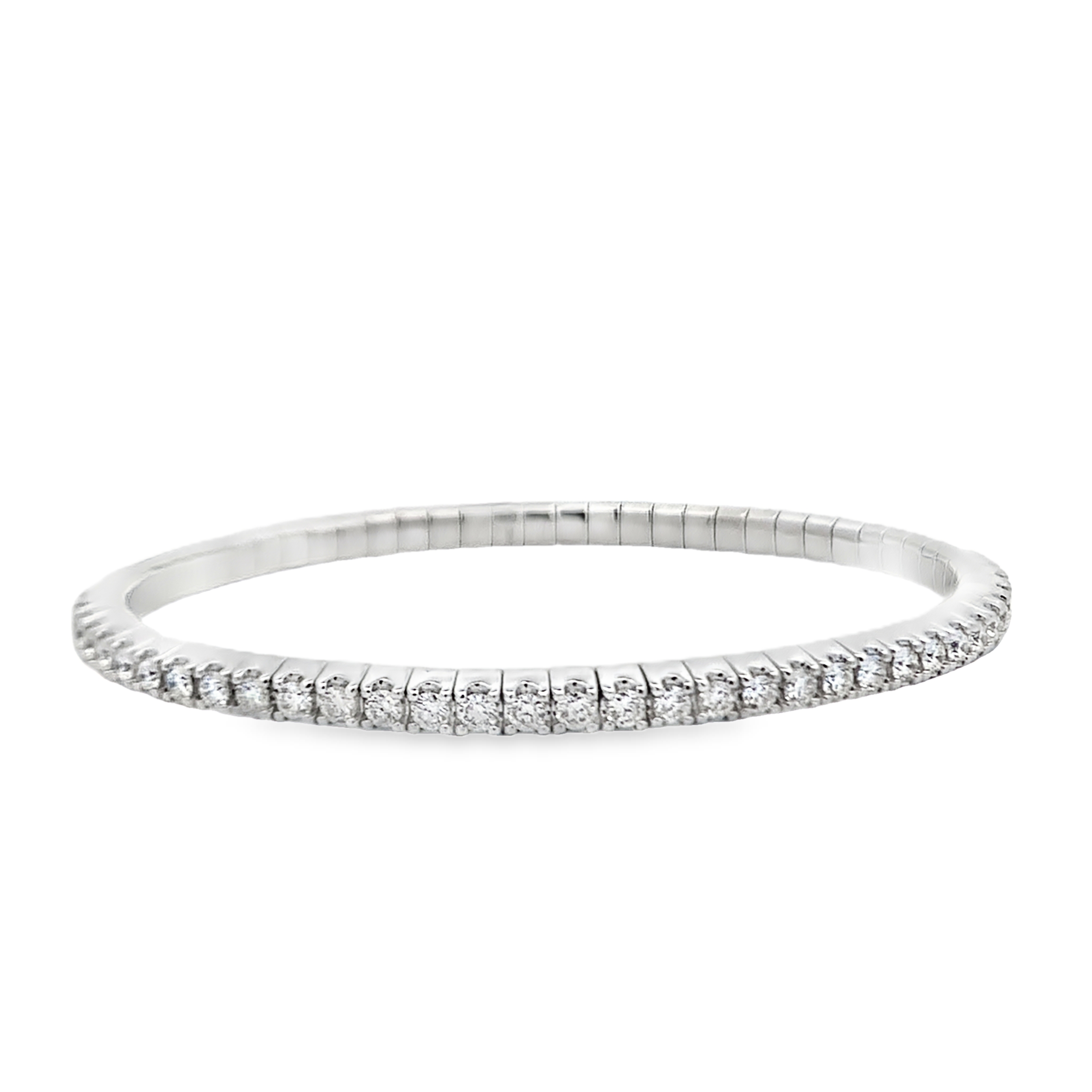 14K White Gold Diamond Stretchable Tennis Bracelet