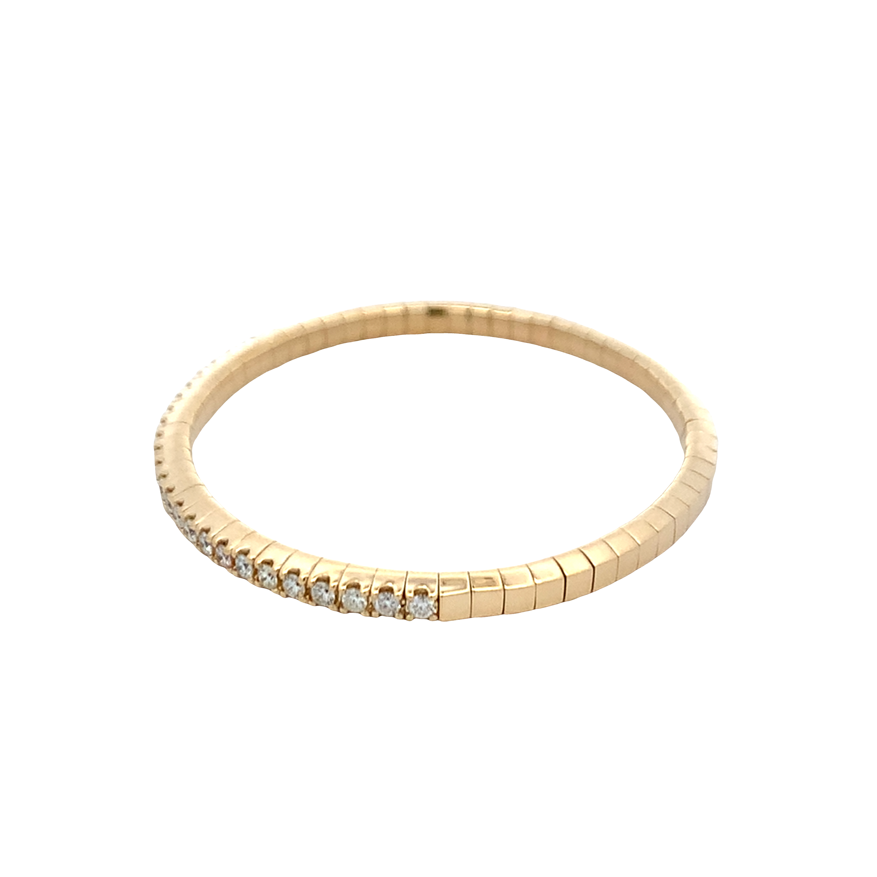 14K Yellow Gold Diamond Stretchable Tennis Bracelet