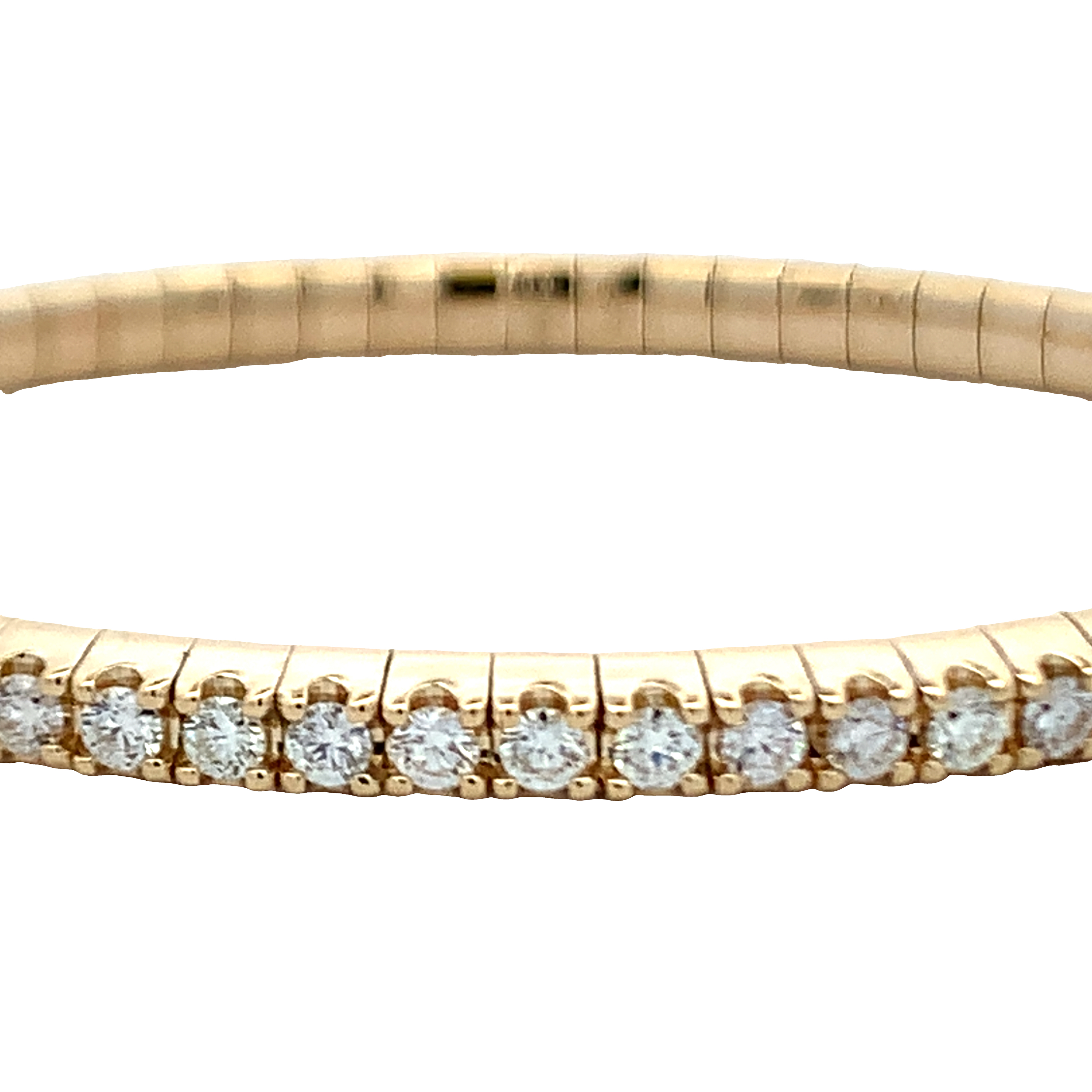 14K Yellow Gold Diamond Stretchable Tennis Bracelet