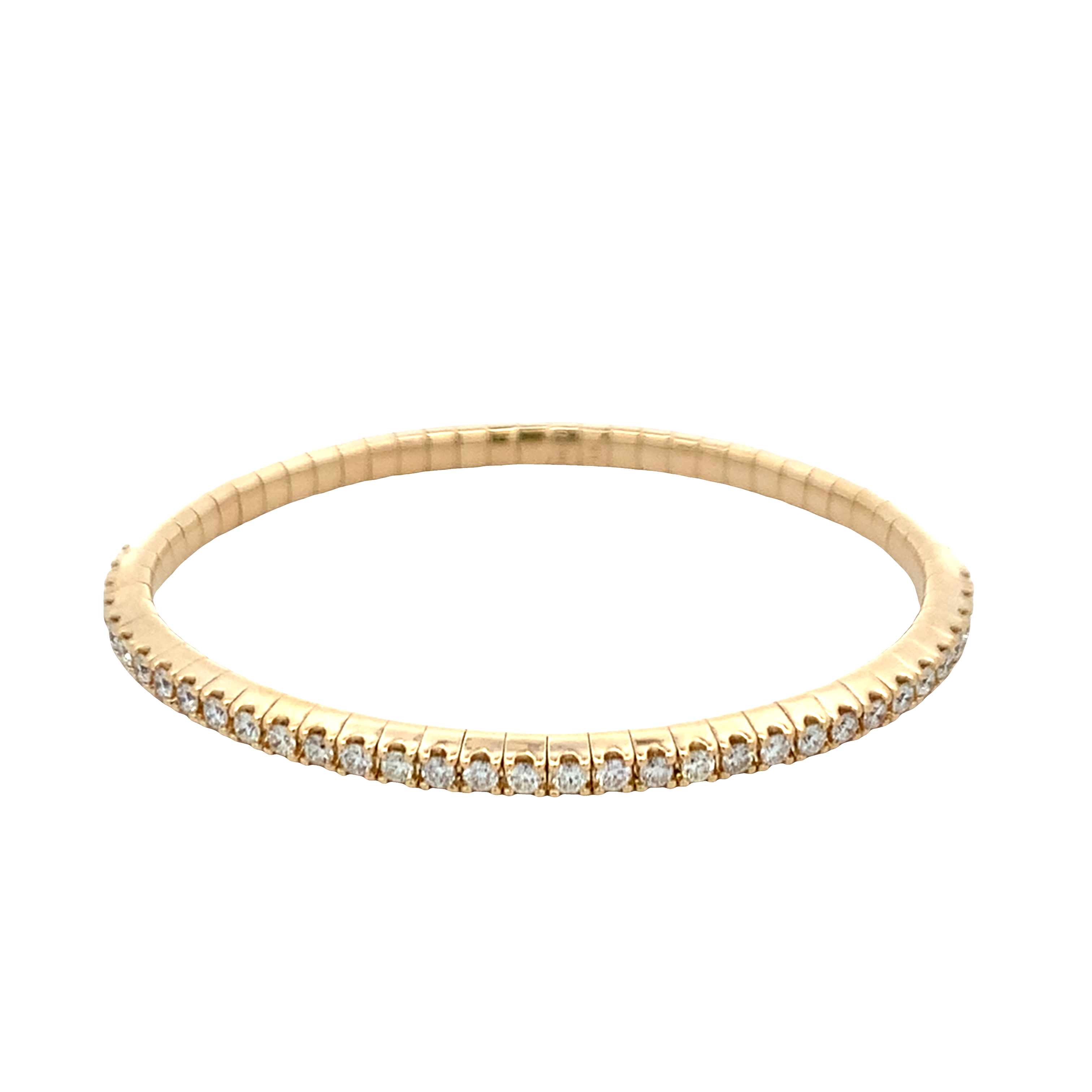 14K Yellow Gold Diamond Stretchable Tennis Bracelet