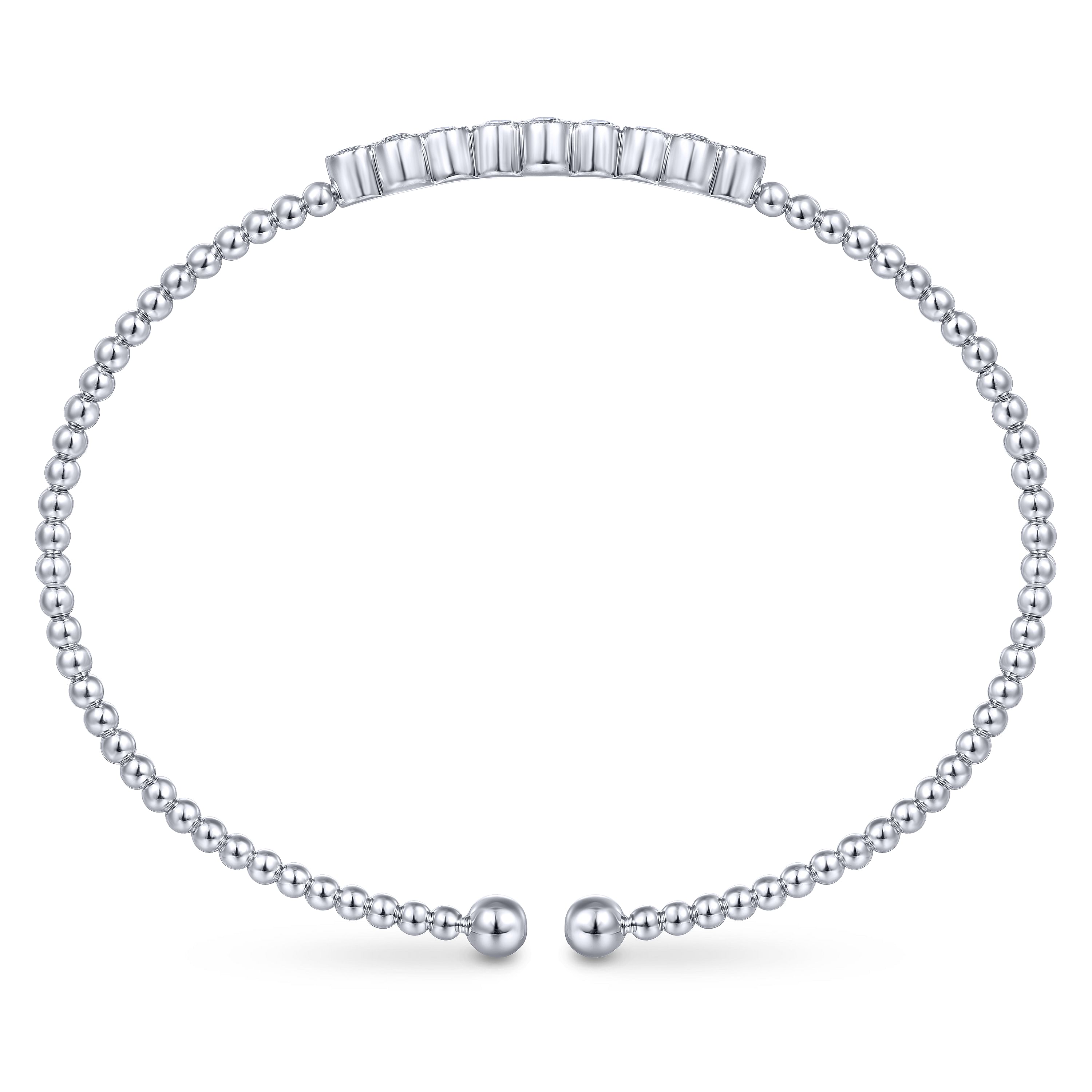 Gabriel & Co.14K White Gold Bujukan Quatrefoil Diamond Station Bracelet