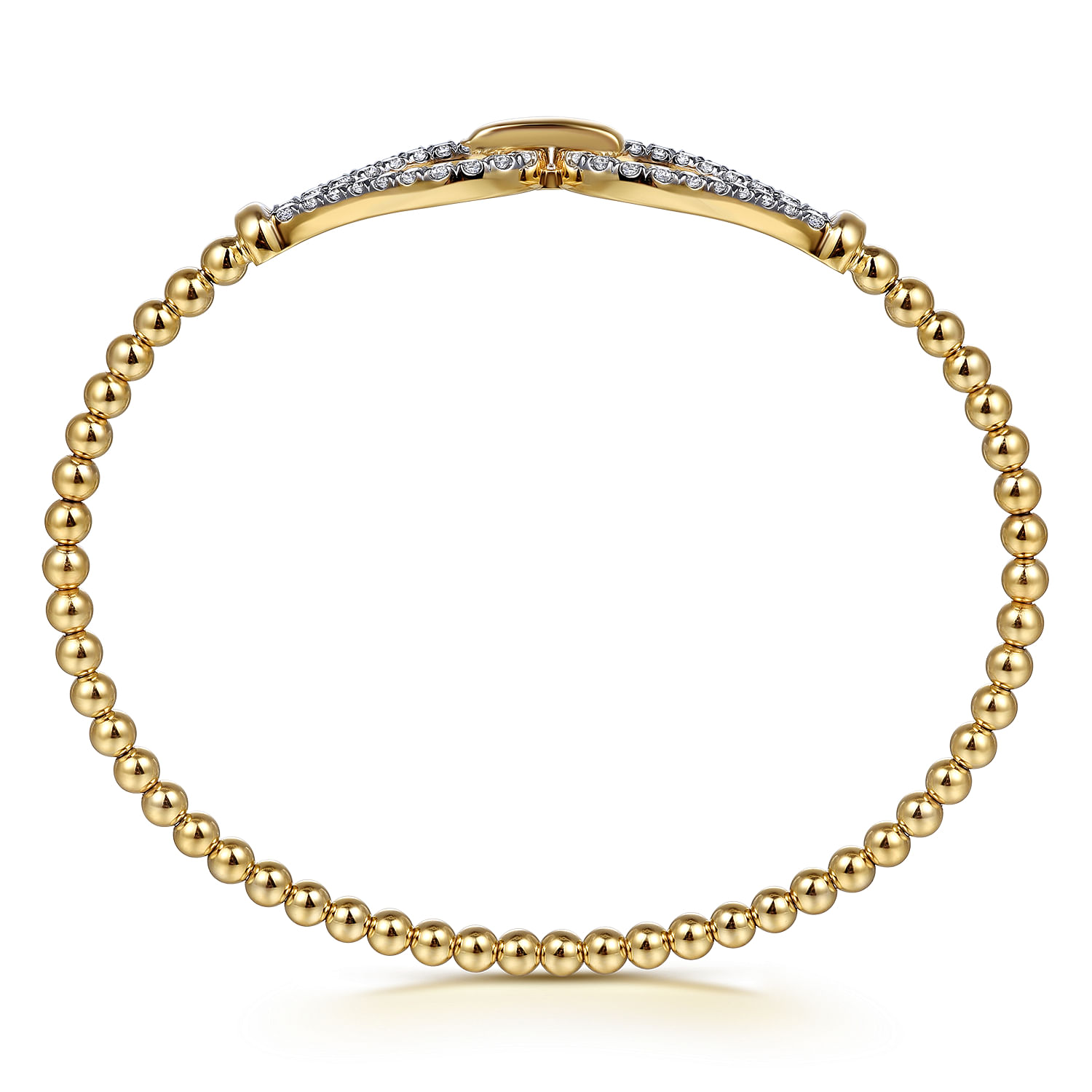 Gabriel & Co. 14K Yellow Gold Bujukan Diamond Buckle Bangle