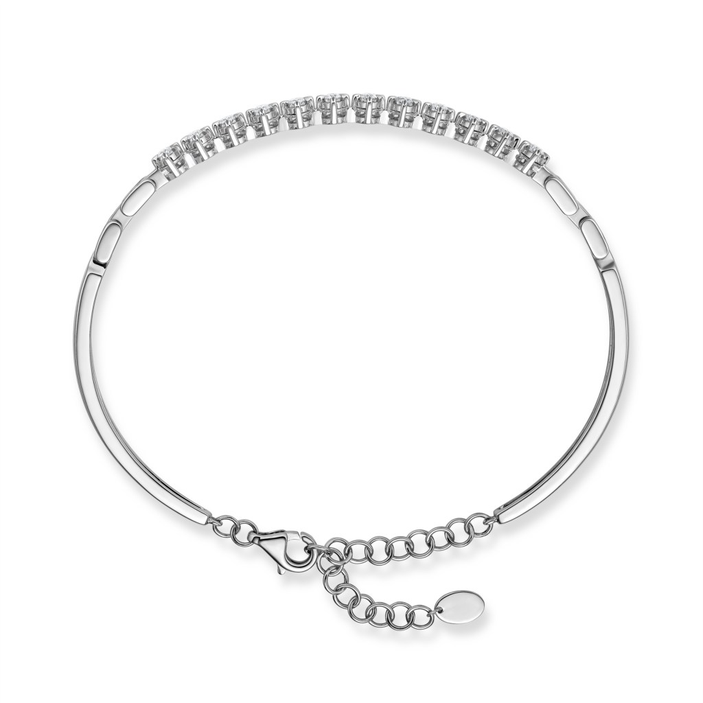 Memoire 18K White Gold Essentials Chain Diamond Bangle