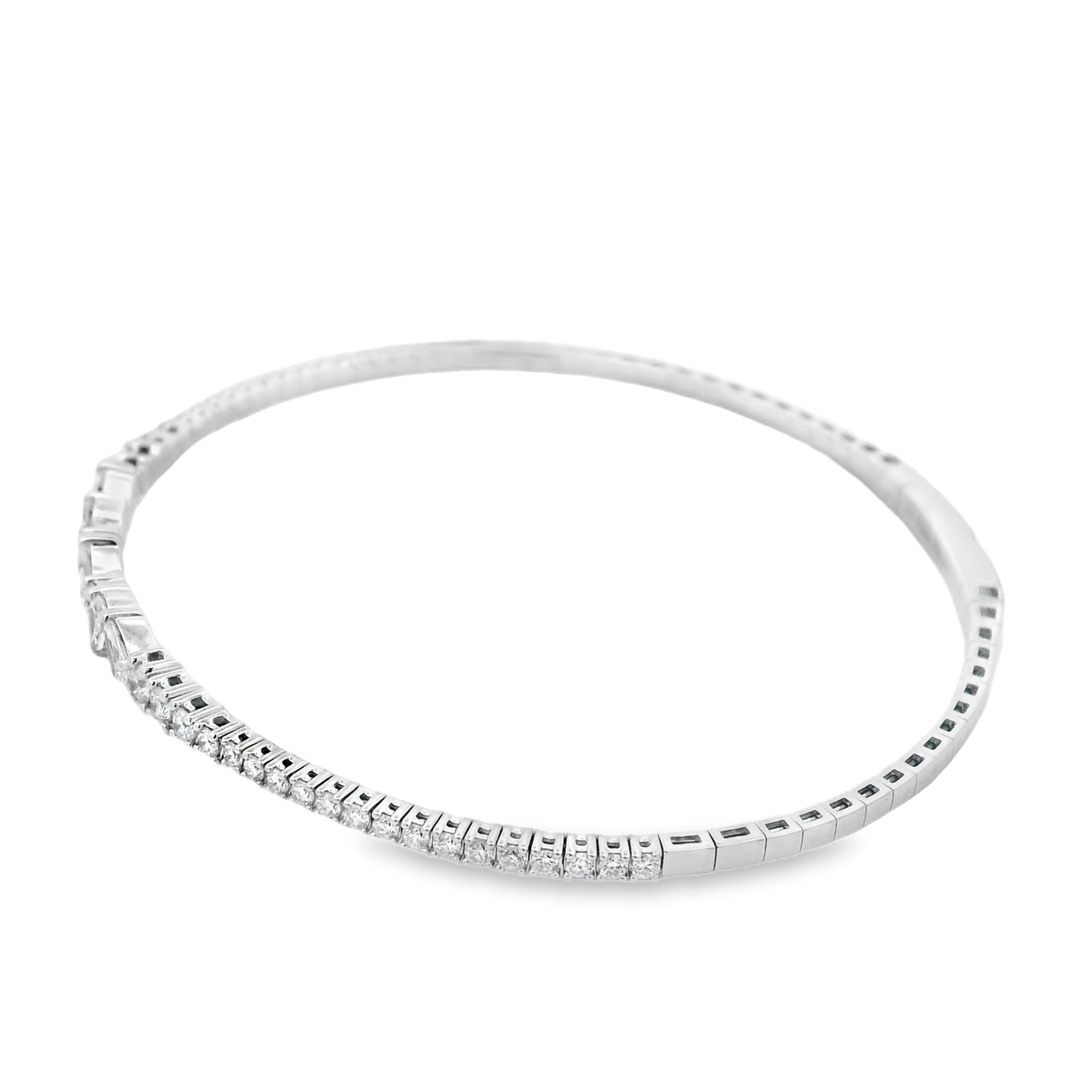 Christopher Designs 14K White Gold Mix Shape Diamond Bangle