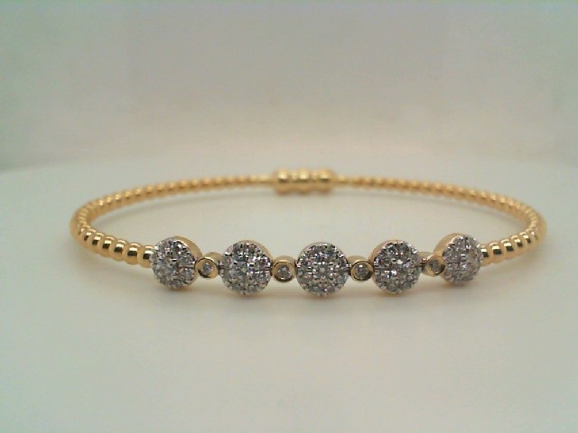 Gabriel & Co. 14 Karat Yellow Gold Diamond Bangle Bracelet 5.75
