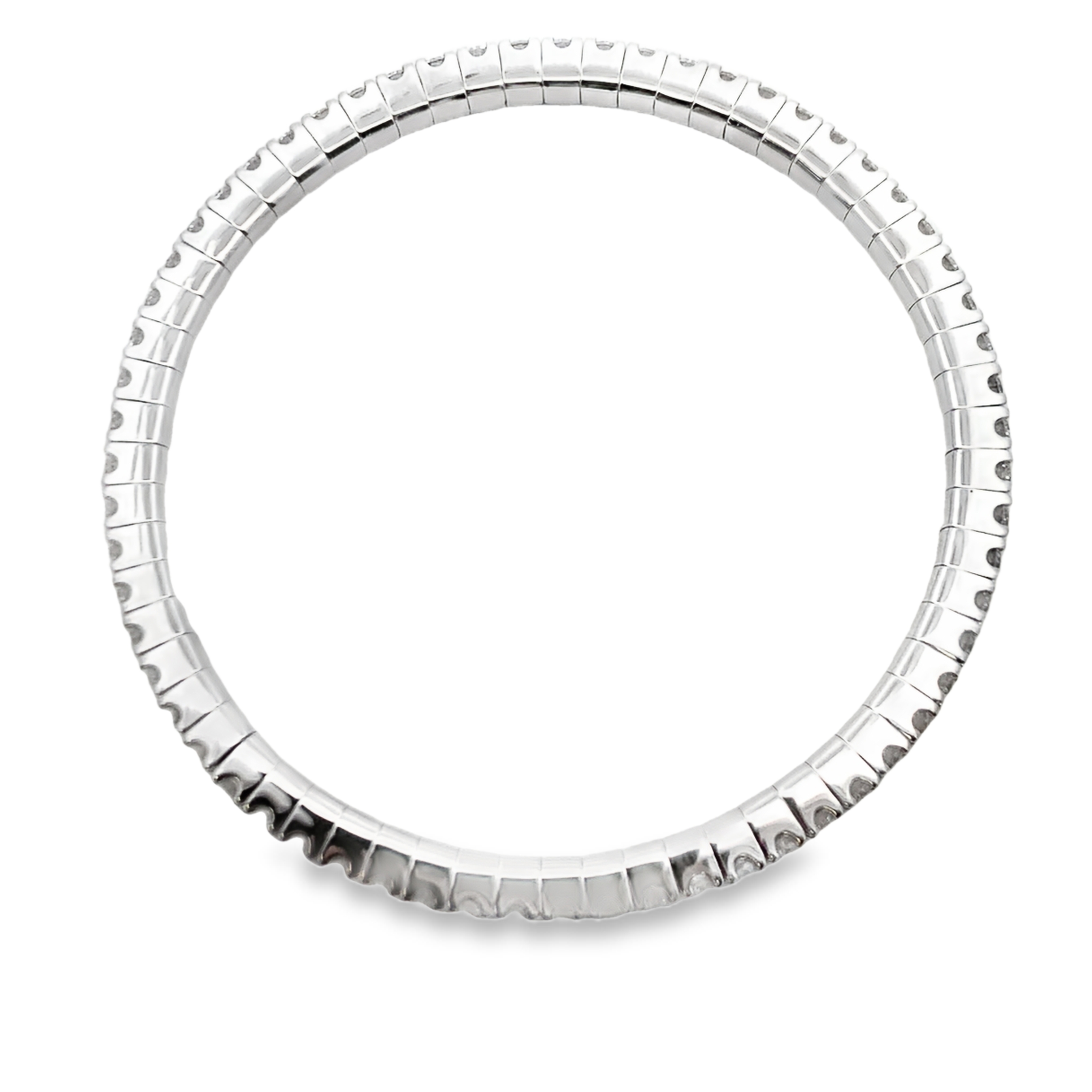 14K White Gold 5-Carat Diamond Tennis Stretch Bangle