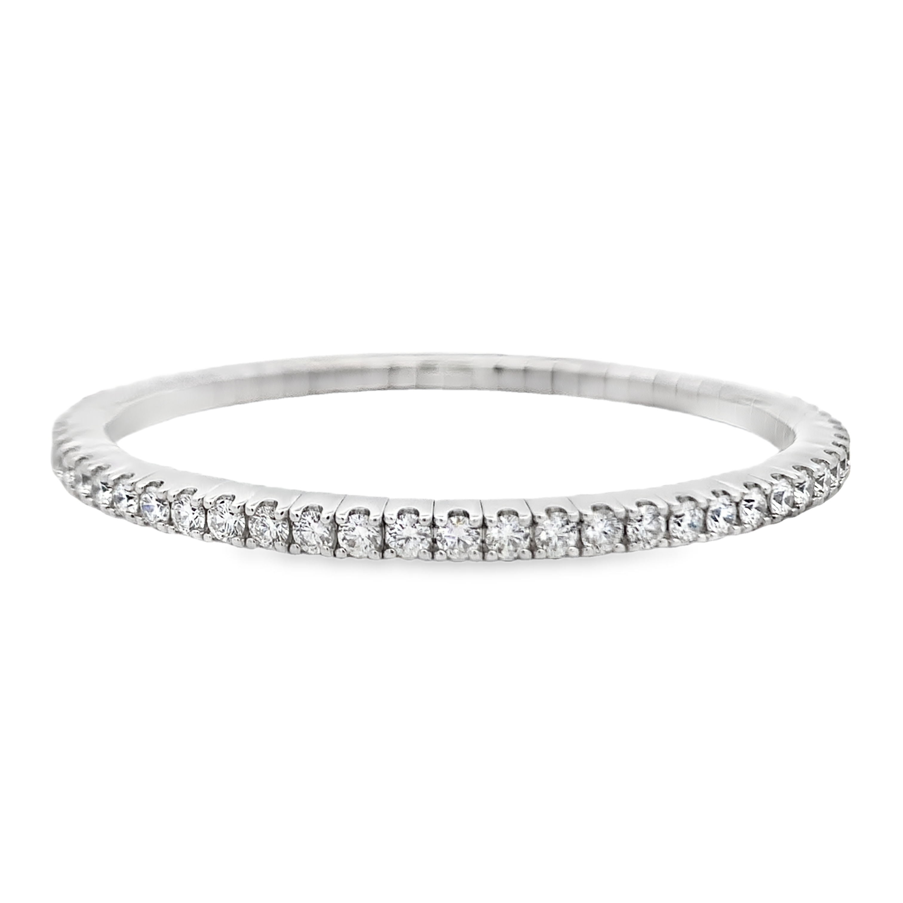 14K White Gold 5-Carat Diamond Tennis Stretch Bangle