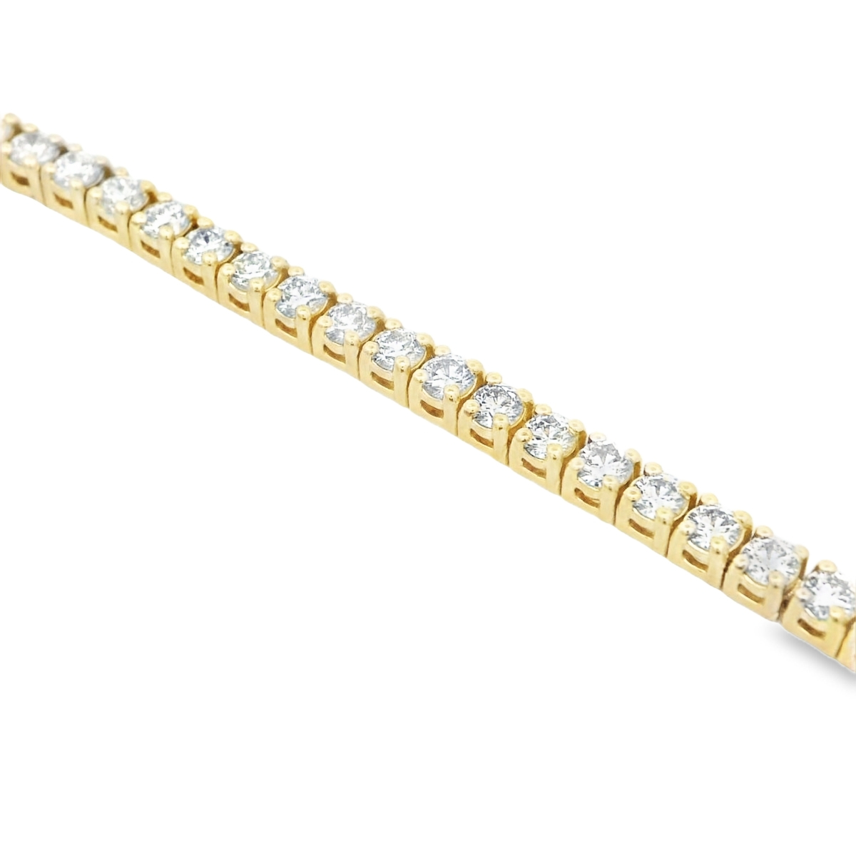 14K Yellow Gold 3-Carat Diamond Tennis Bracelet