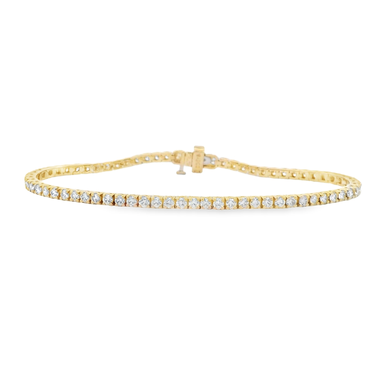 14K Yellow Gold 3-Carat Diamond Tennis Bracelet
