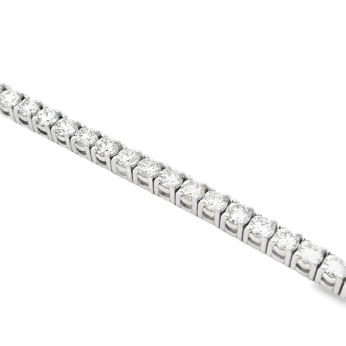 14K White Gold 4-Carat Diamond Tennis Bracelet