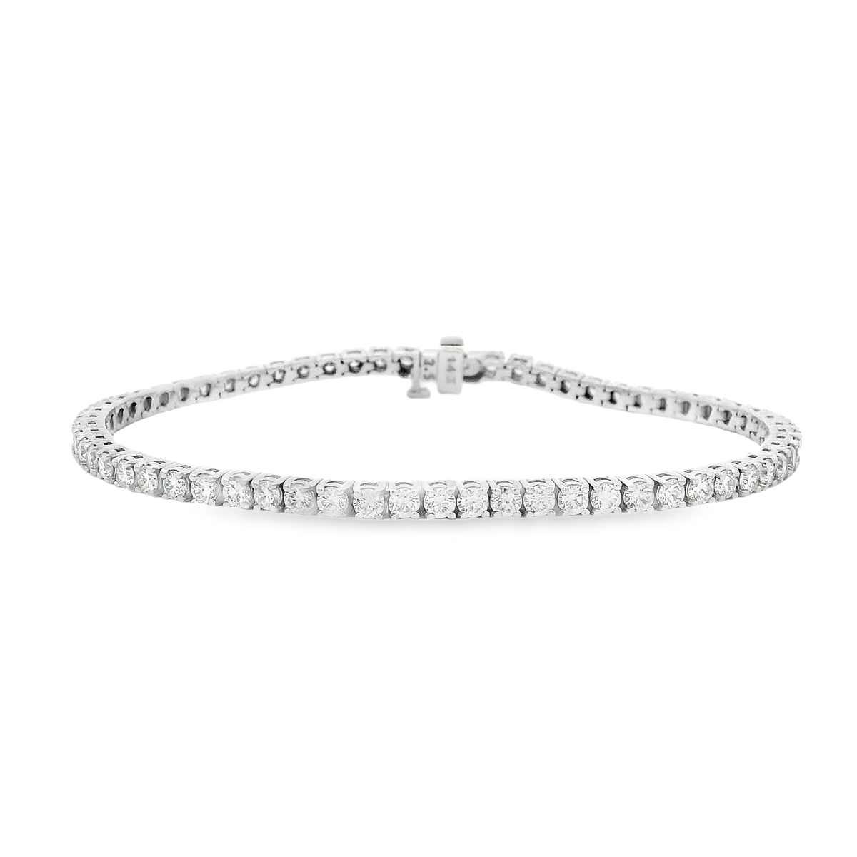 14K White Gold 4-Carat Diamond Tennis Bracelet