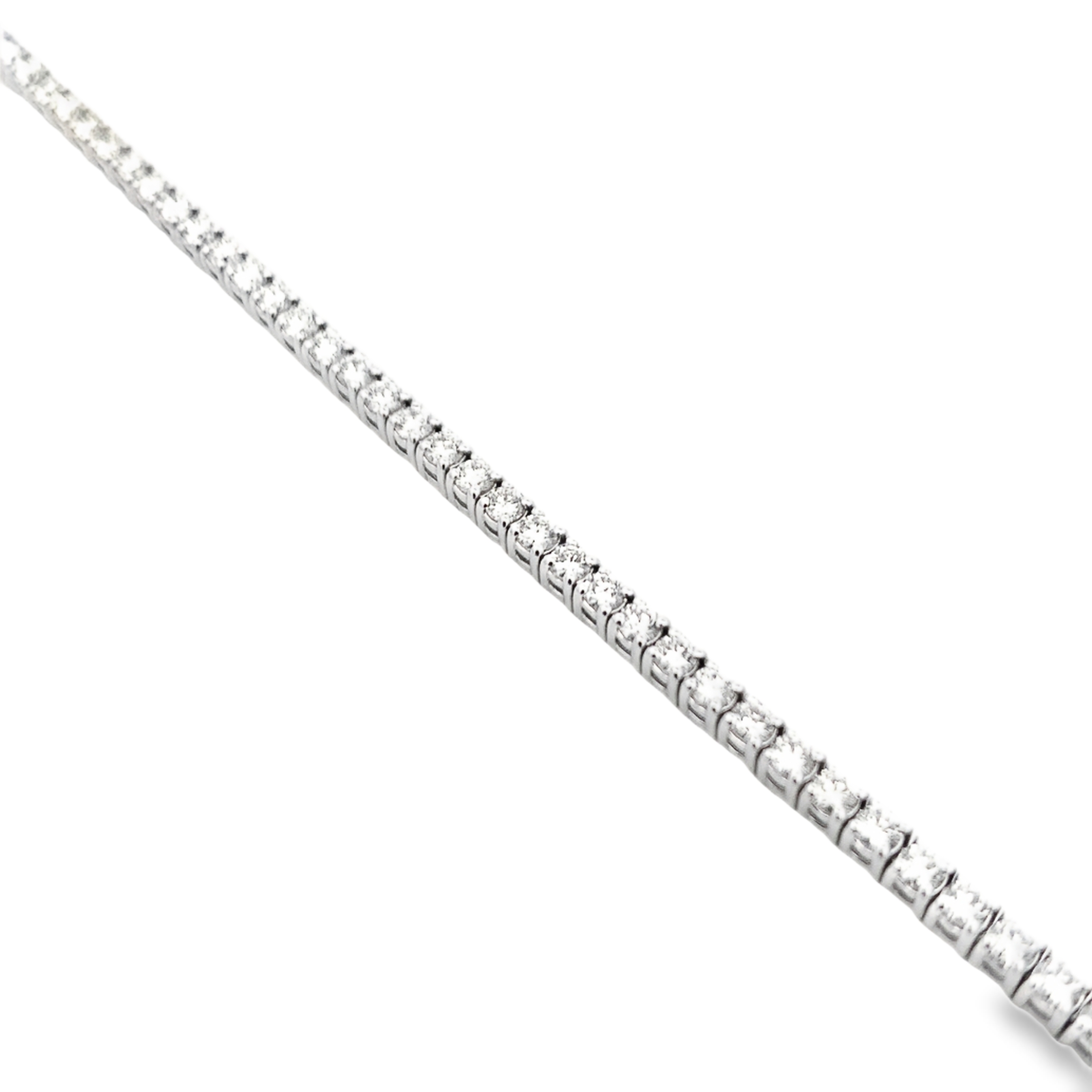 14K White Gold 4-Carat Diamond Tennis Bracelet