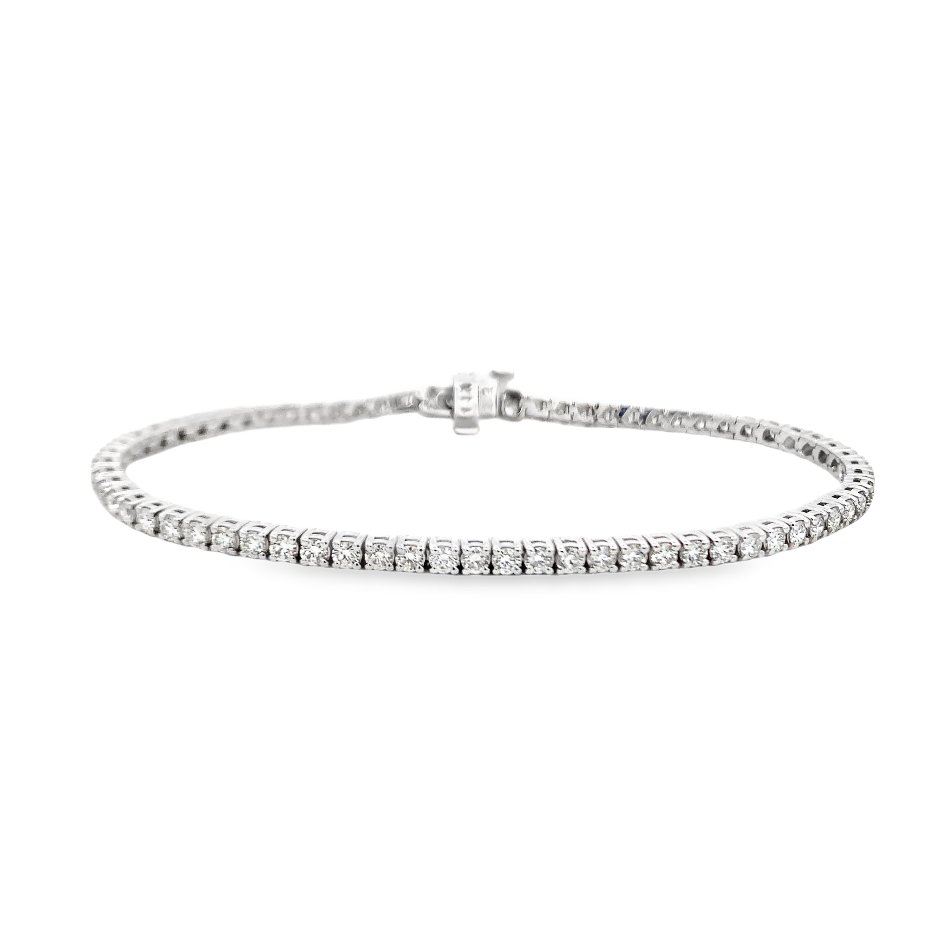 14K White Gold 4-Carat Diamond Tennis Bracelet
