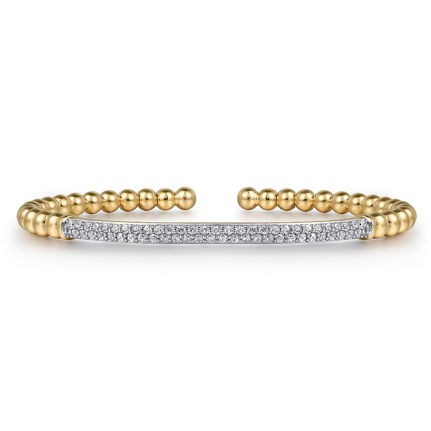 Gabriel & Co.14K Yellow Gold Diamond Pave Bar Bujukan Bangle