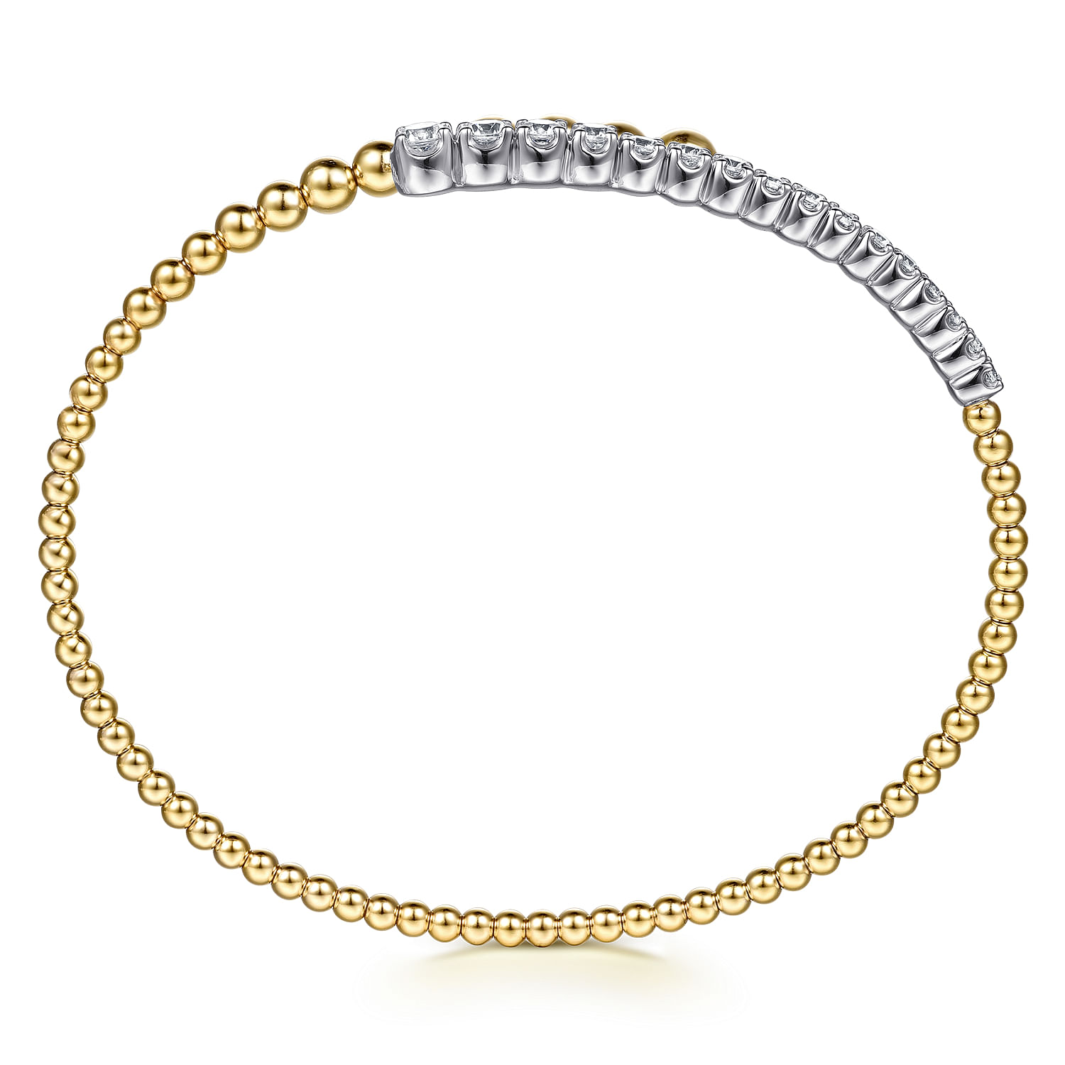 Gabriel & Co. 14K Two-Tone Bujukan Diamond Bypass Bangle