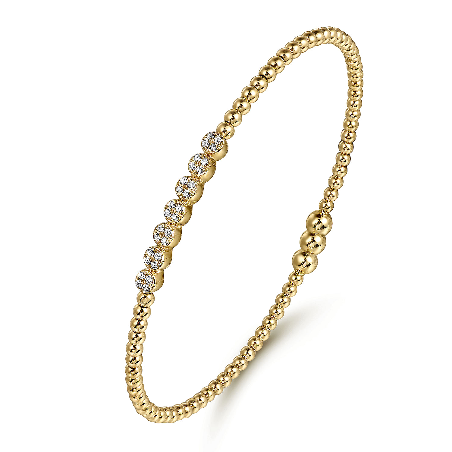 Gabriel & Co. 14K Yellow Gold Bujukan Diamond Locking Bangle