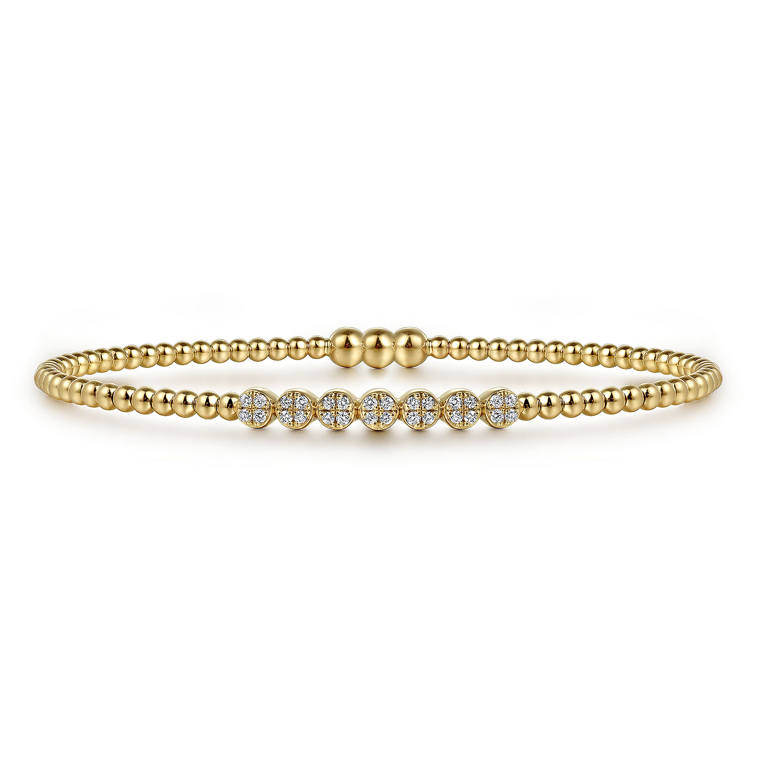 Gabriel & Co. 14K Yellow Gold Bujukan Diamond Locking Bangle