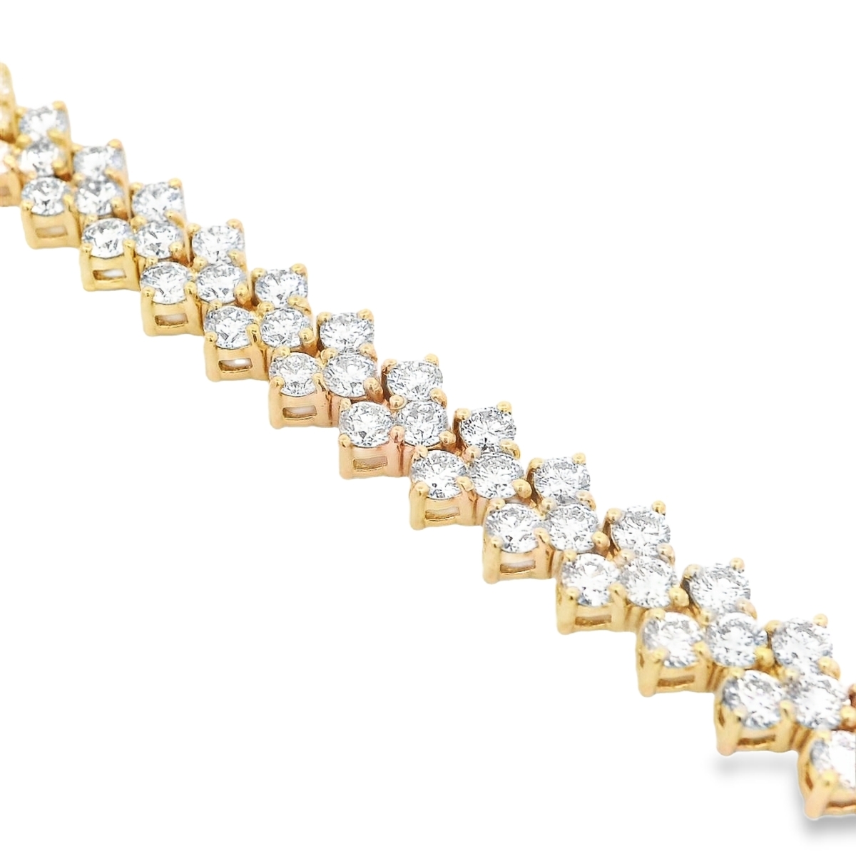 18K Yellow Gold Wide Chevron Diamond Bracelet