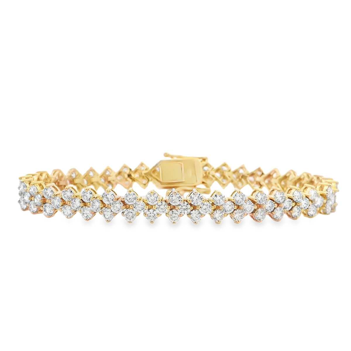 18K Yellow Gold Wide Chevron Diamond Bracelet
