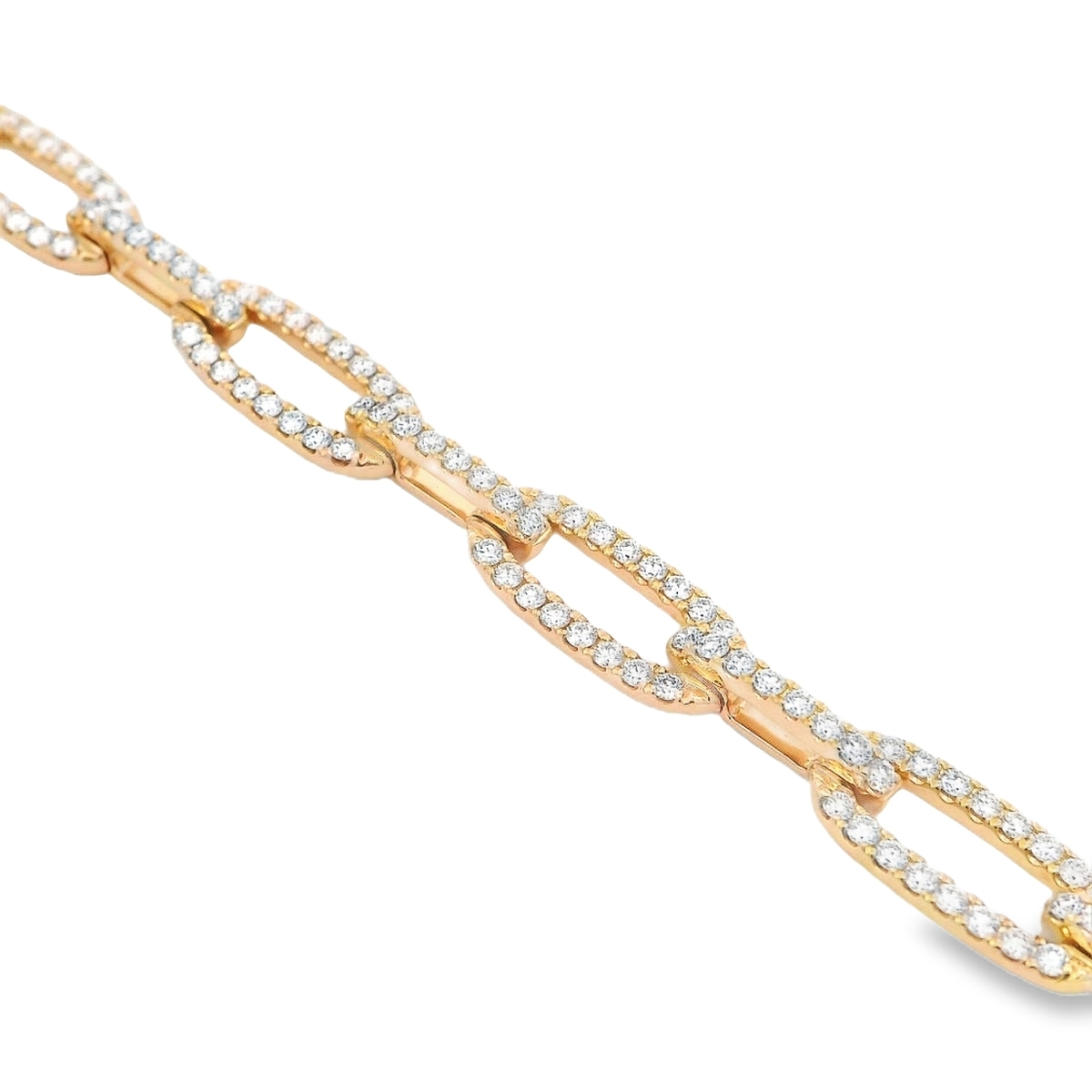 18K Yellow Gold Diamond Links Bracelet