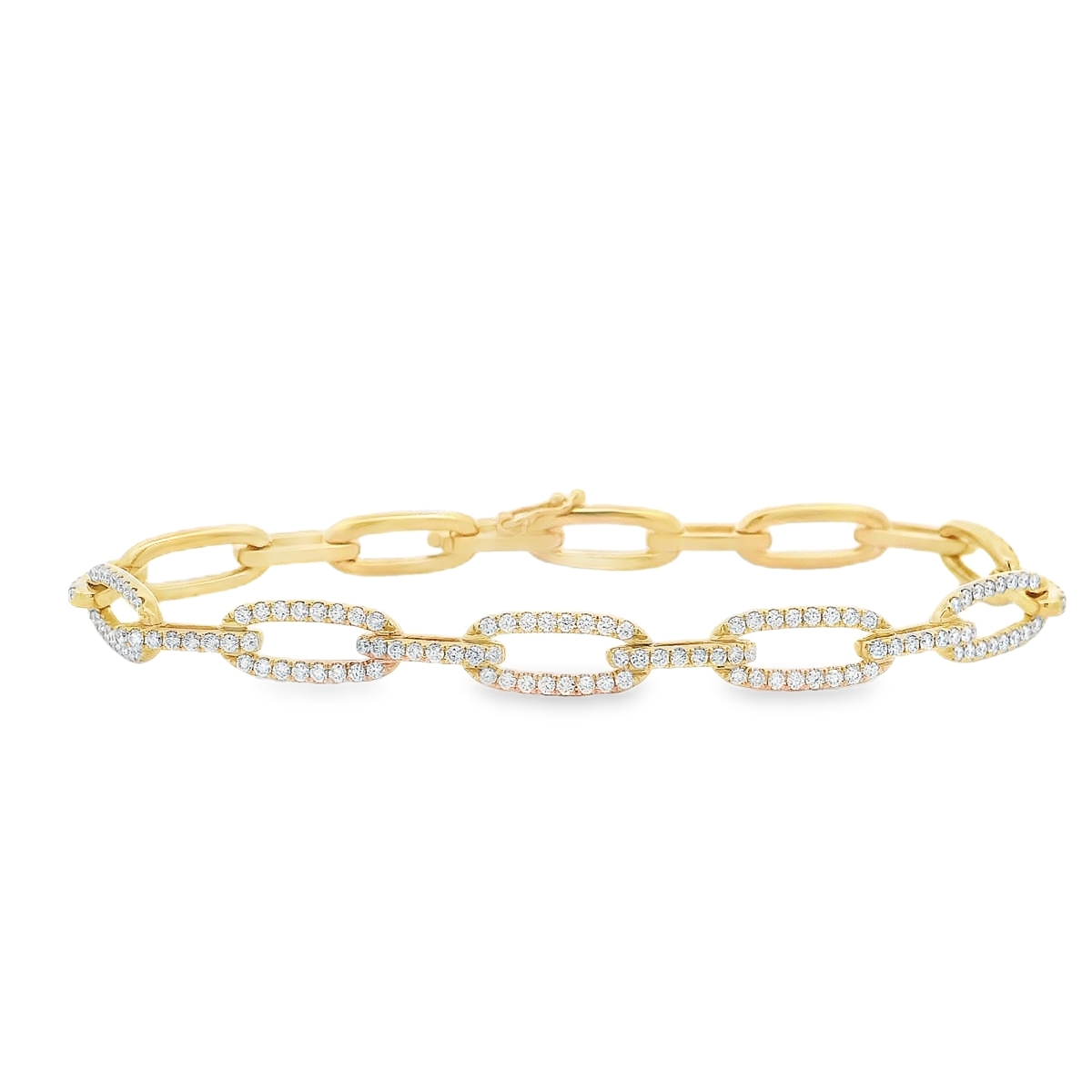 18K Yellow Gold Diamond Links Bracelet
