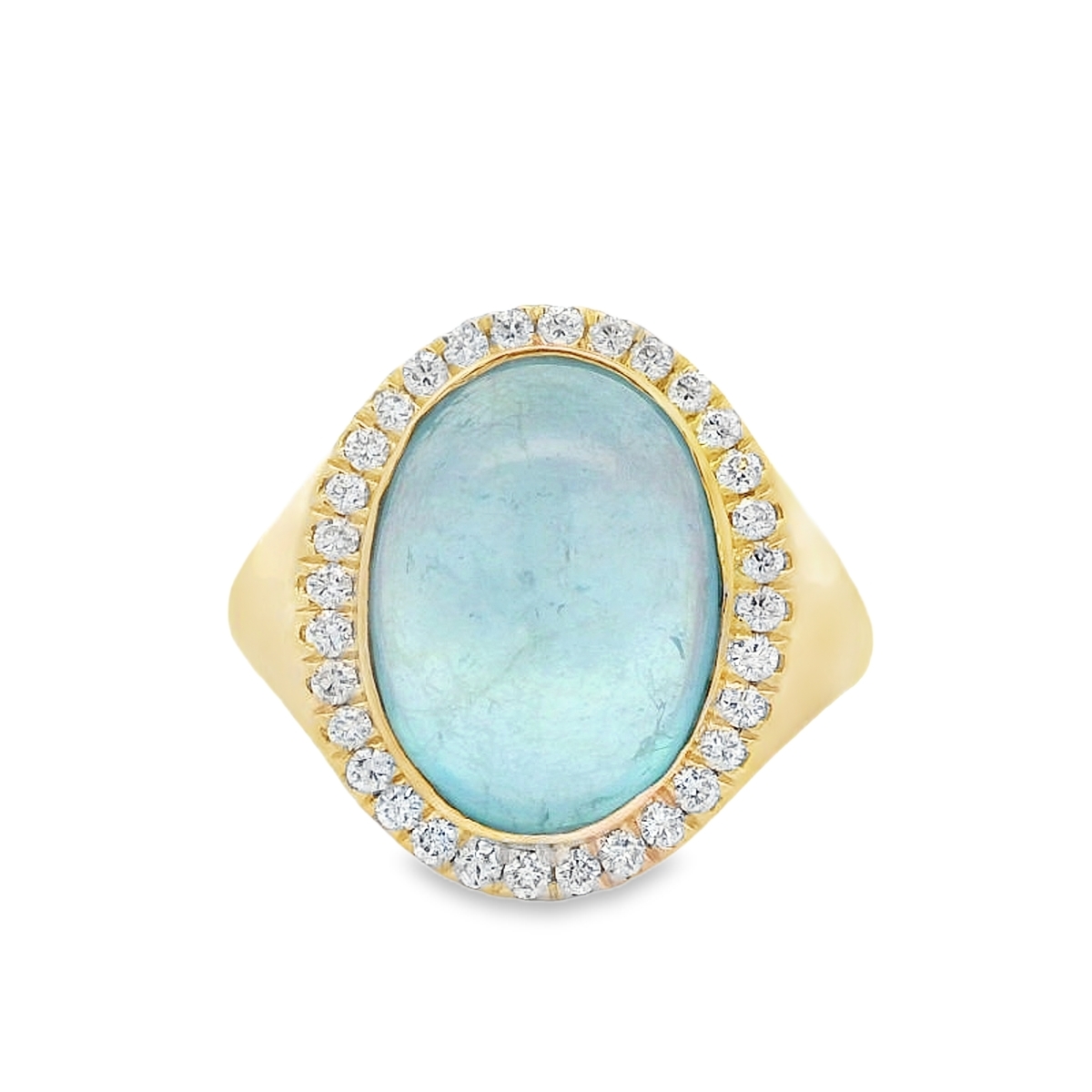 Rudolf Friedmann 14K Yellow Gold Aquamarine & Diamond Statement Ring