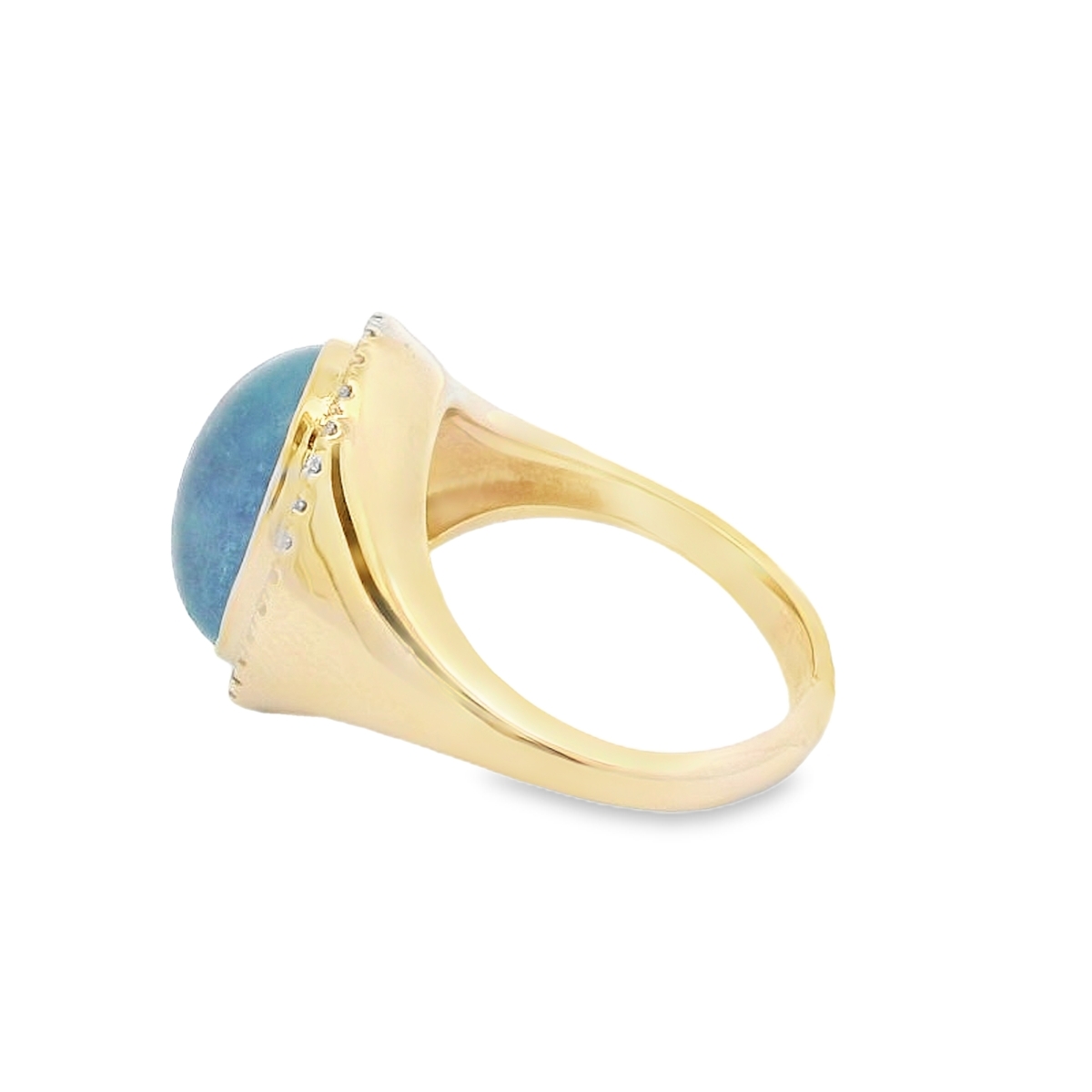 Rudolf Friedmann 14K Yellow Gold Aquamarine & Diamond Statement Ring