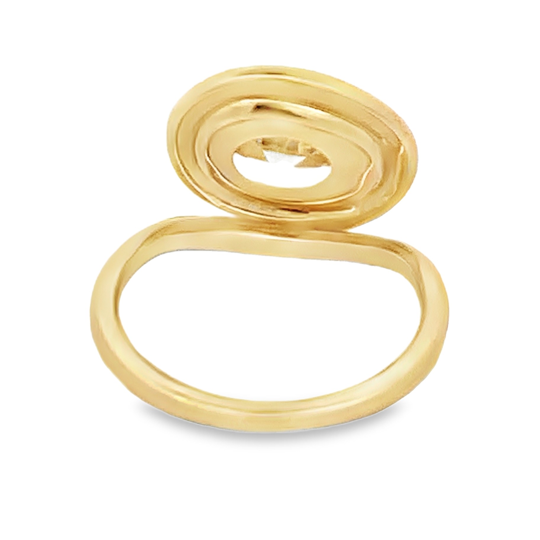 14K Yellow Gold Diamond Wave Ring Size 6 with 1 Moval Orange-Brown Diamond SI1 3.02 CTW
2.53dwt