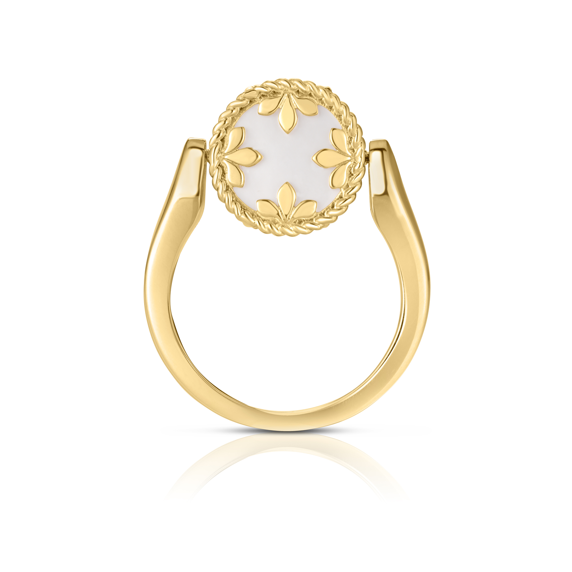 Roberto Coin 18 Karat Yellow Gold Venetian Medallions Medium Reversible Ring Size 6.5