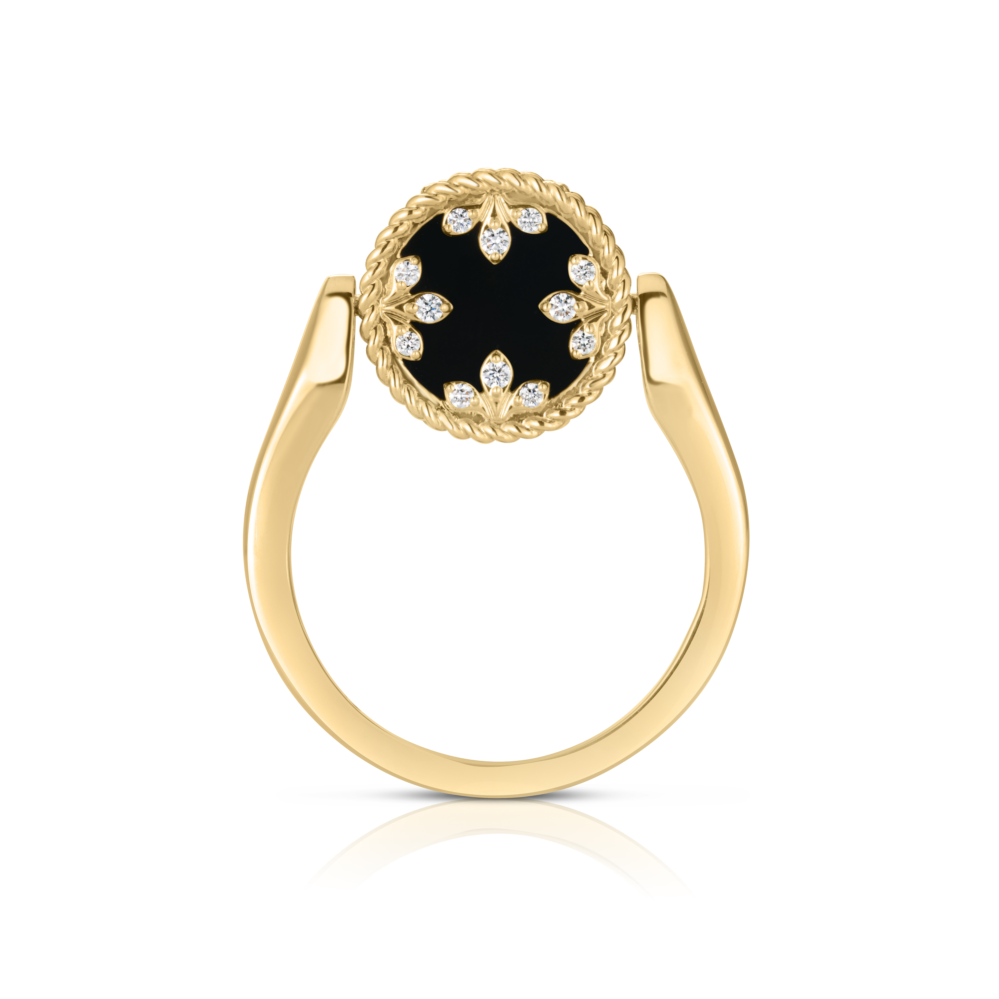 Roberto Coin 18 Karat Yellow Gold Venetian Medallions Medium Reversible Ring Size 6.5