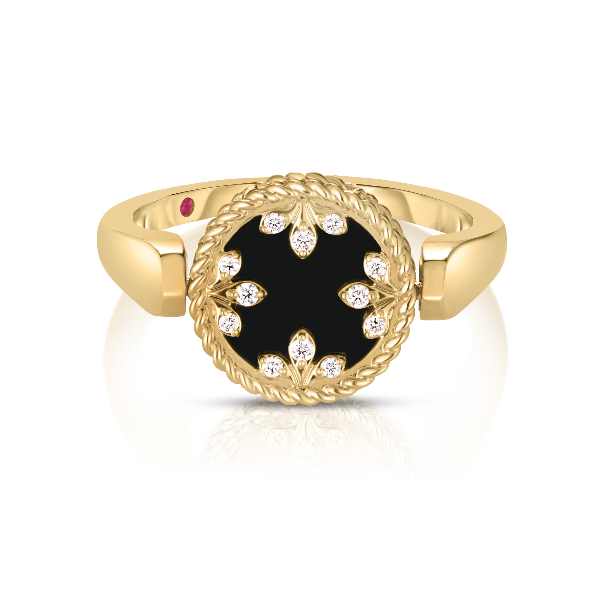 Roberto Coin 18 Karat Yellow Gold Venetian Medallions Medium Reversible Ring Size 6.5