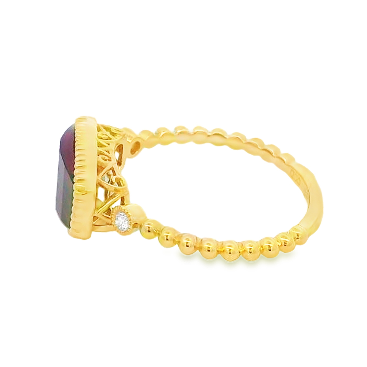 14K Yellow Gold East-West Rectangle Garnet Ring