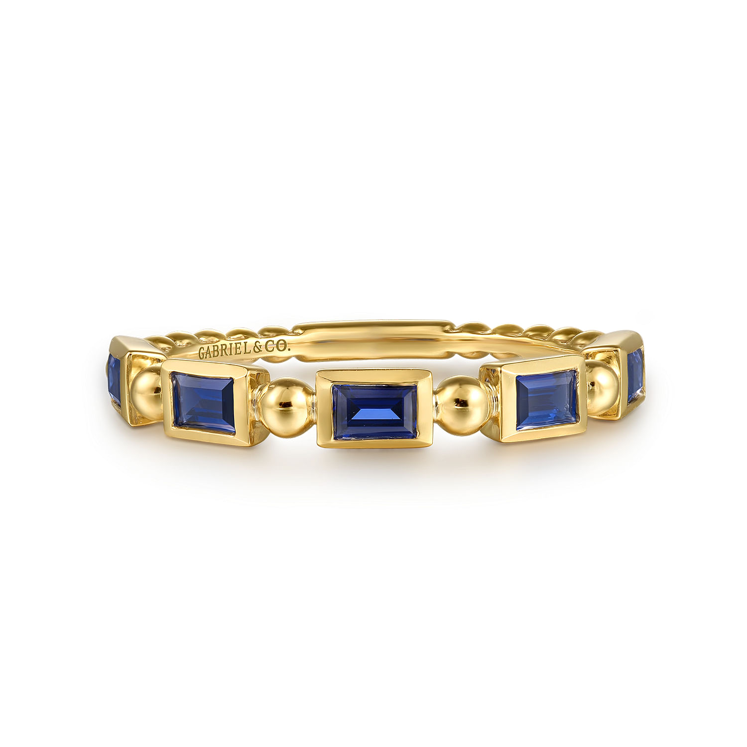 Gabriel & Co. 14K Yellow Gold Sapphire Geometric Bujukan Ring