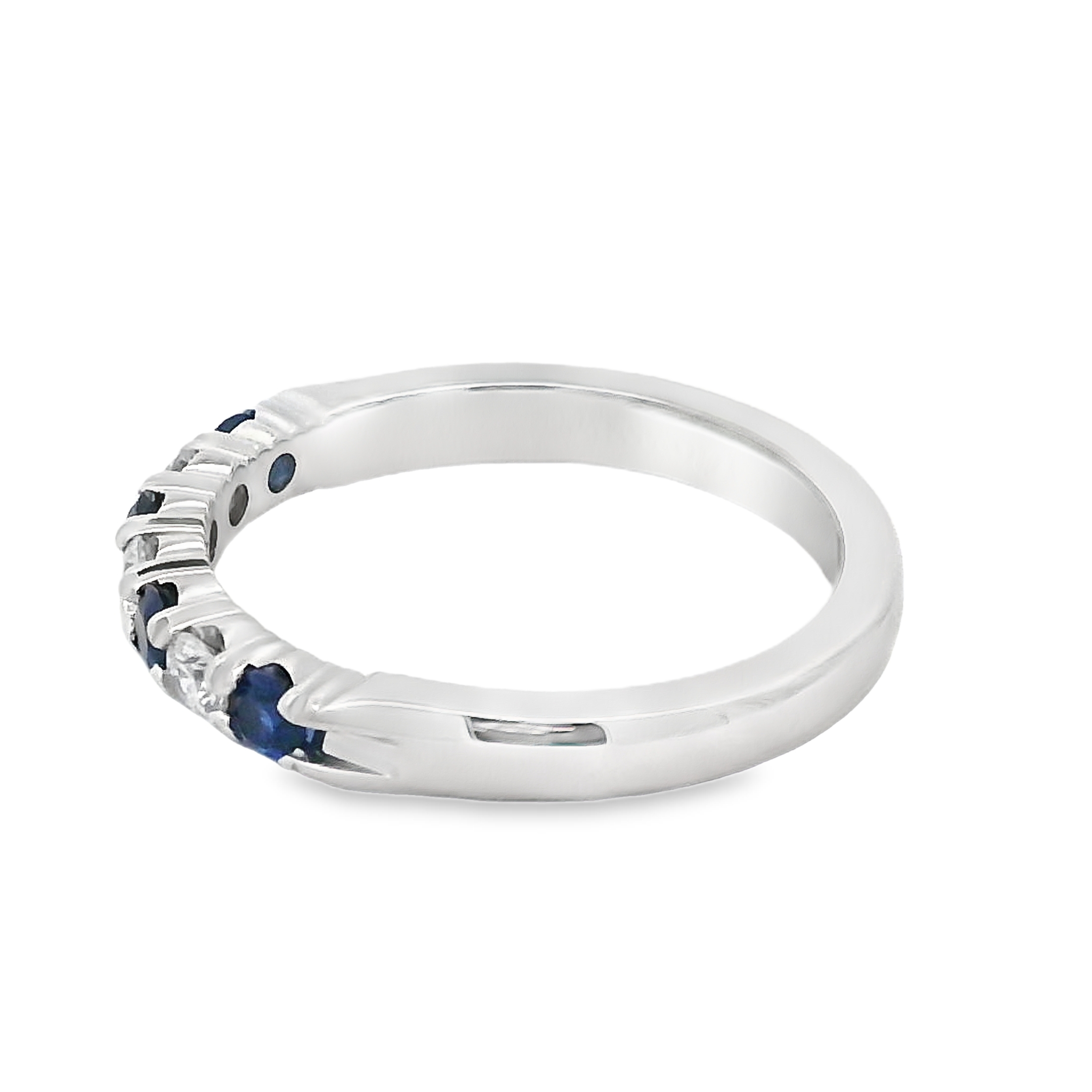 Roman Jewelers Signature 14K White Gold Sapphire & Diamond 7-Stone Band