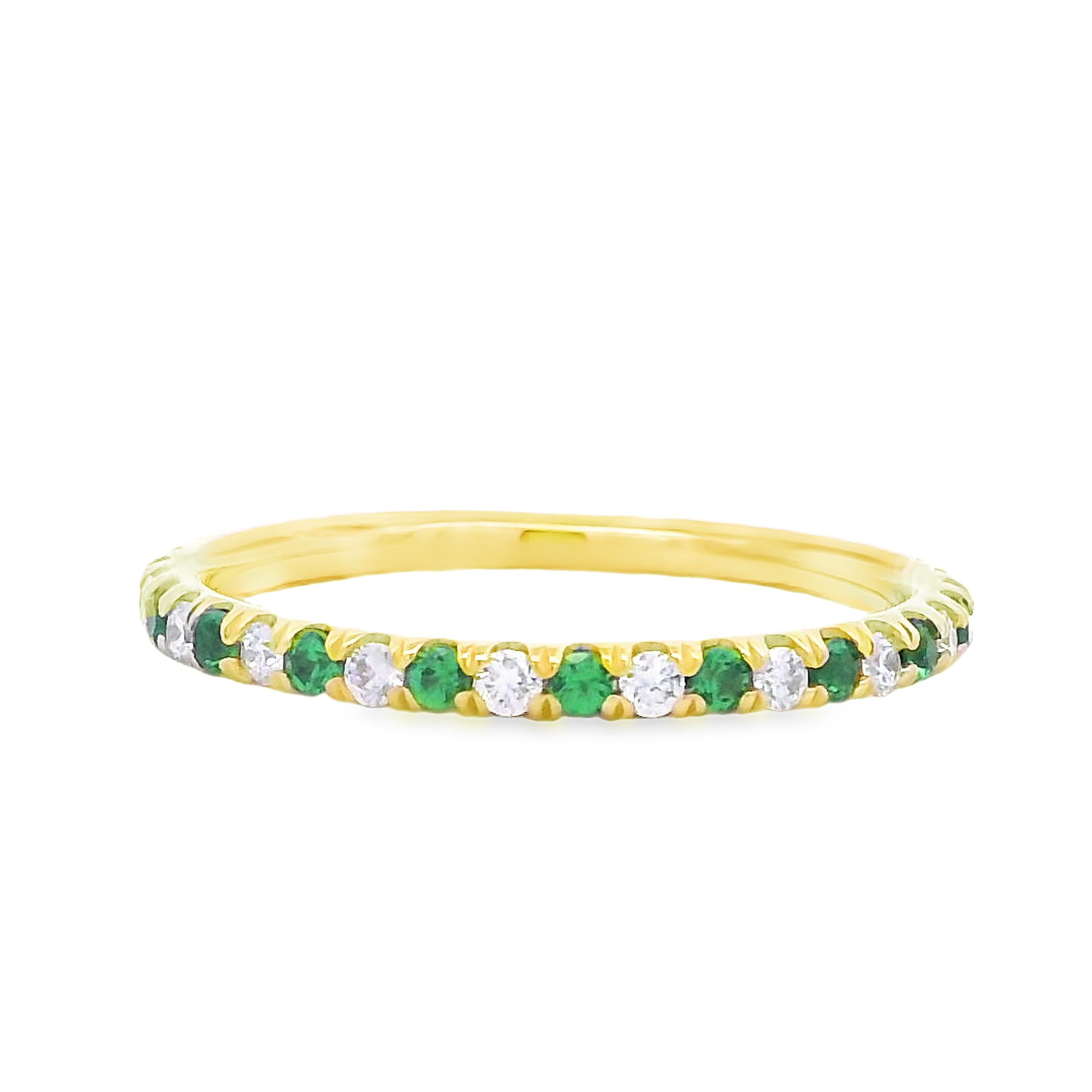 Romanza 14K Yellow Gold Tsavorite & Diamond Eternity Band