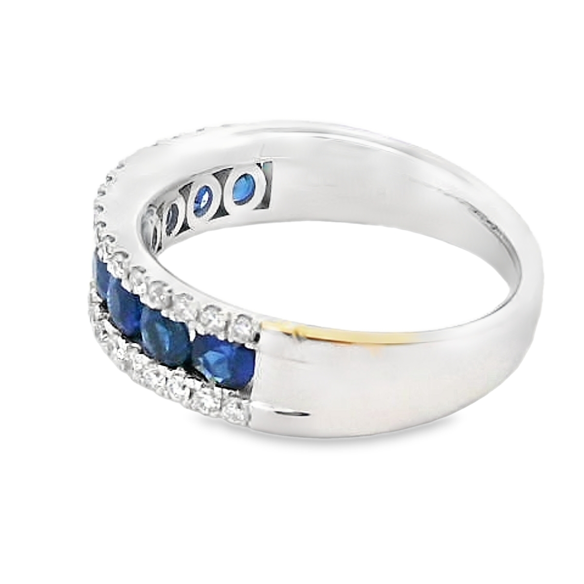 18K White Gold Princess-Cut Sapphire & Diamond Anniversary Band
