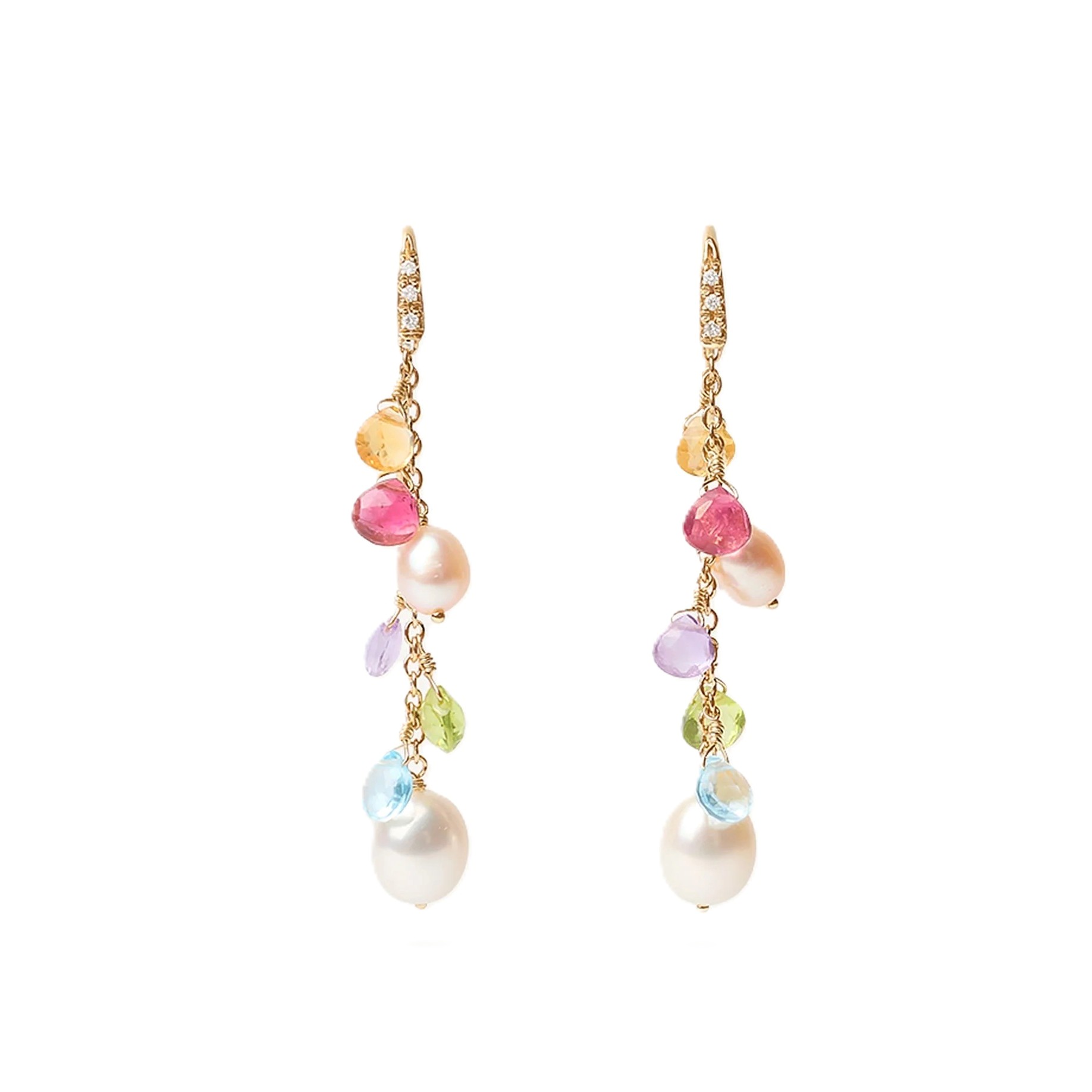 Marco Bicego 18K Yellow Gold Paradise Gemstone & Pearls Earrings