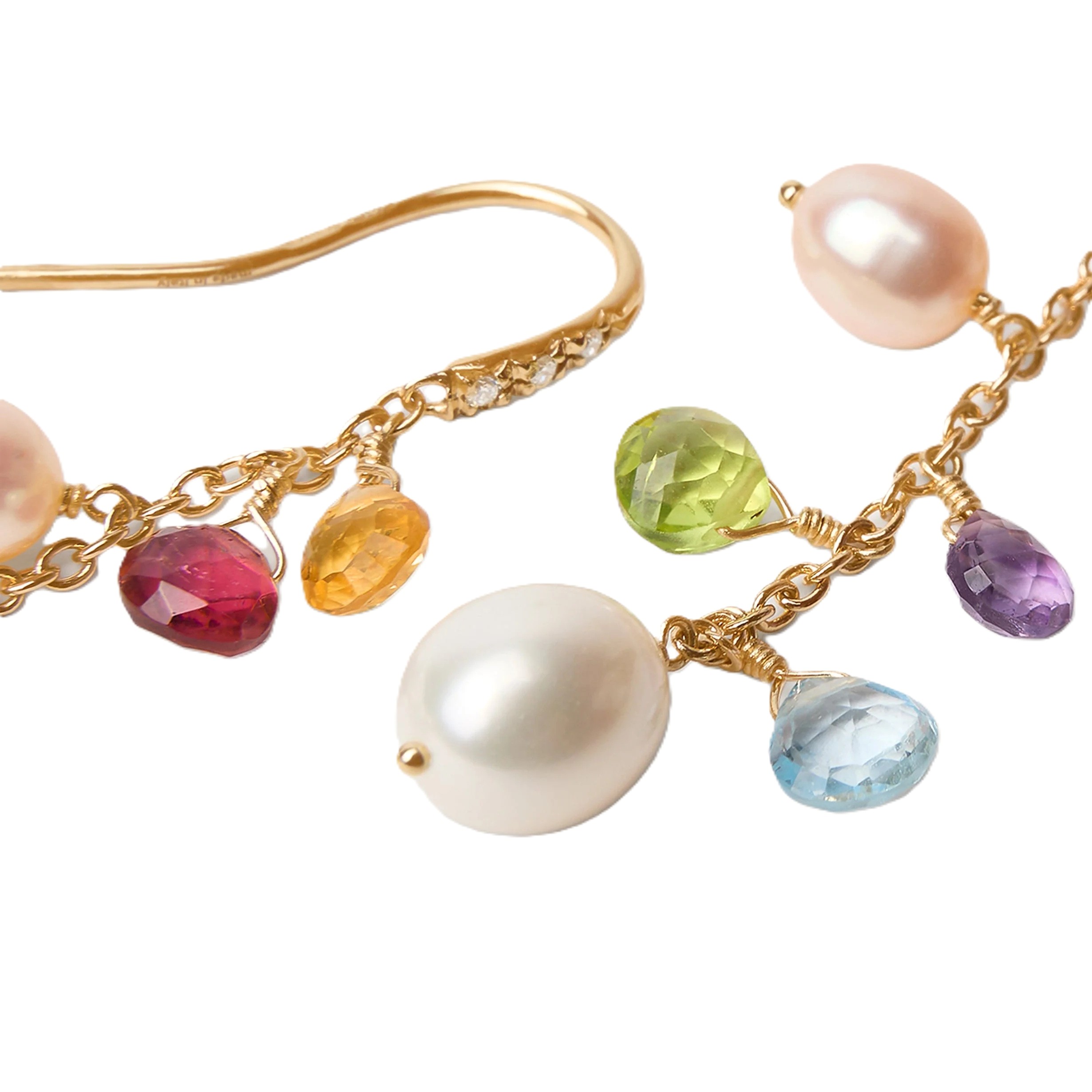 Marco Bicego 18K Yellow Gold Paradise Gemstone & Pearls Earrings